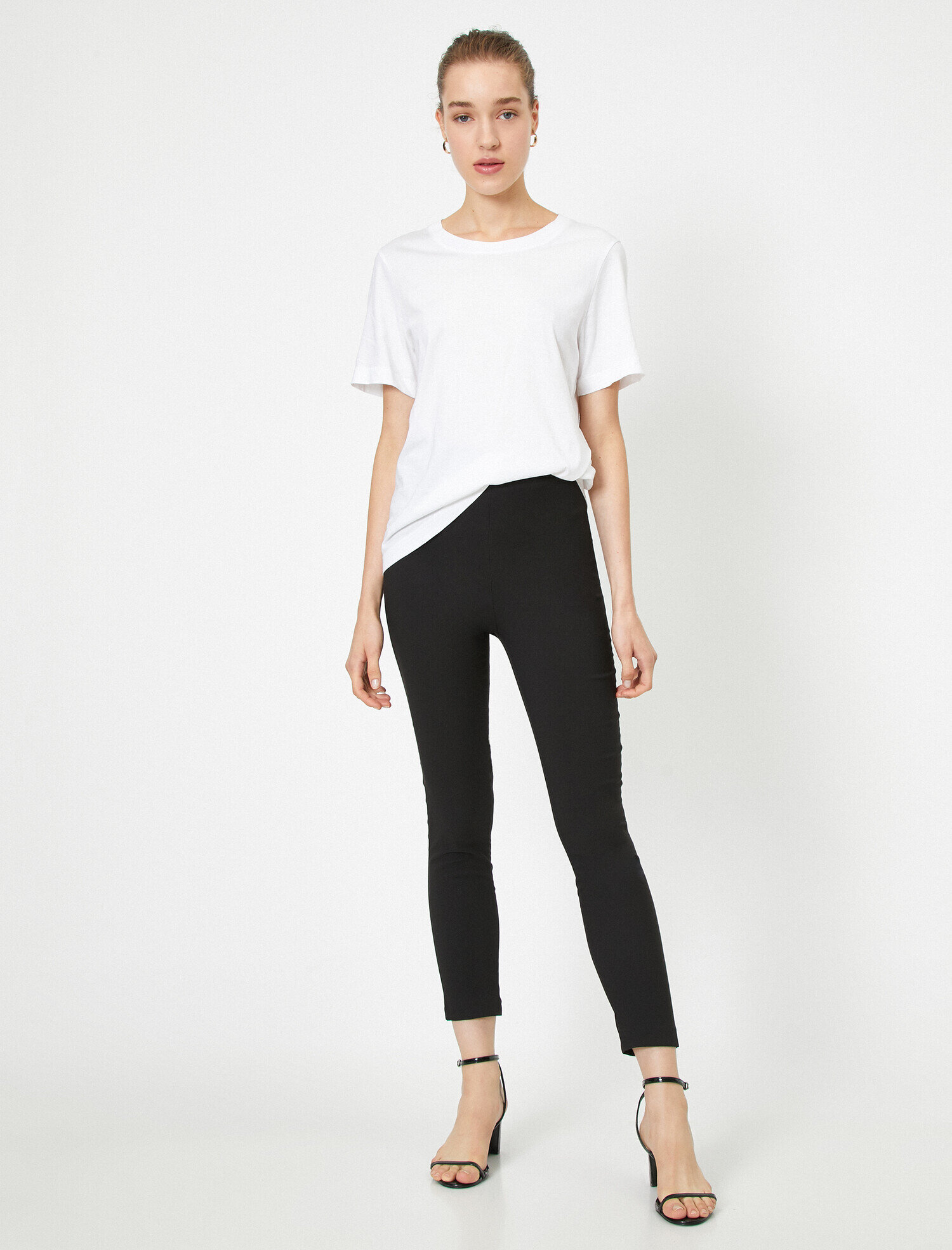 skinny fit black trousers women's