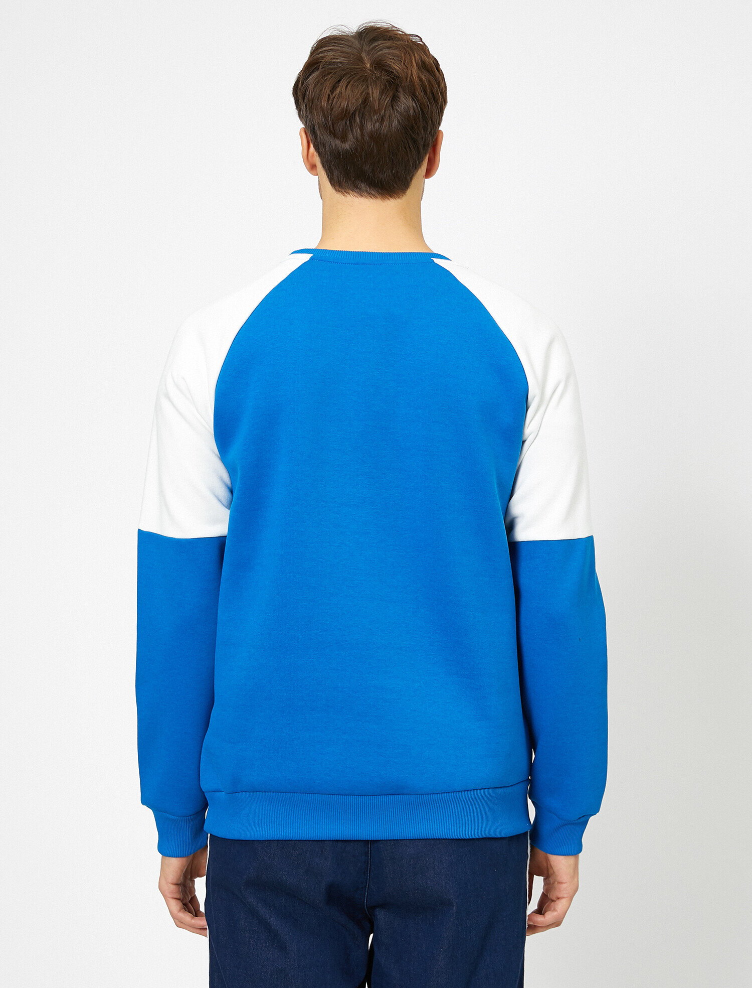 Koton Baskılı Sweatshirt - Saks Mavi. 4