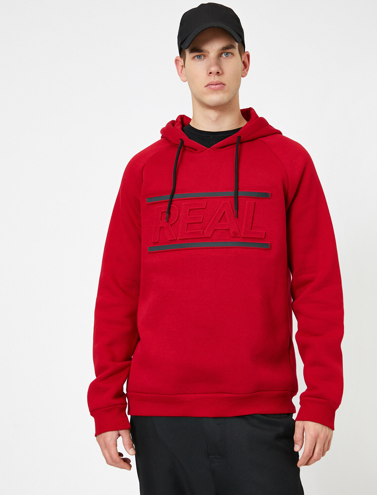 Koton İşlemeli Sweatshirt - Kırmızı. 3