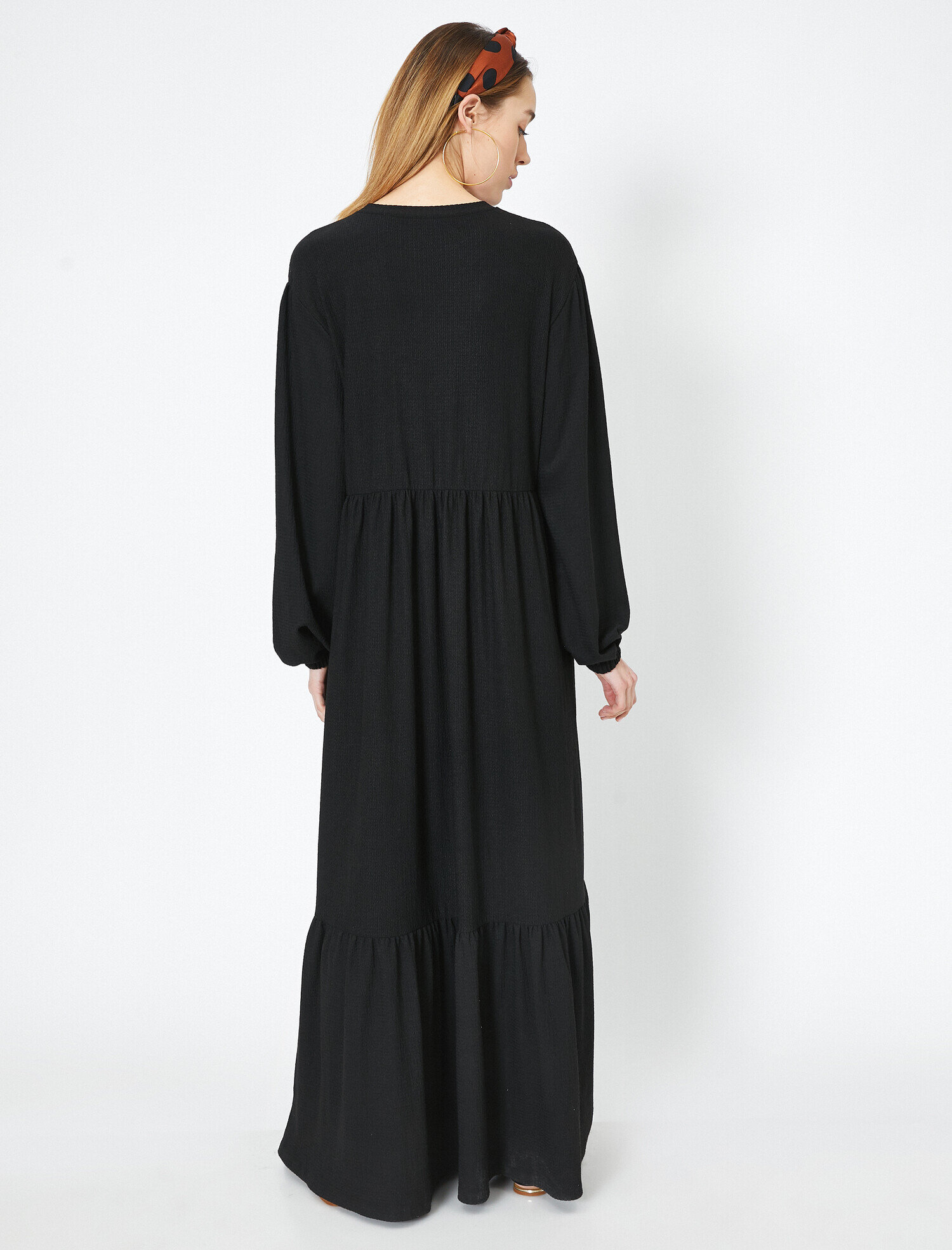 black long tiered dress