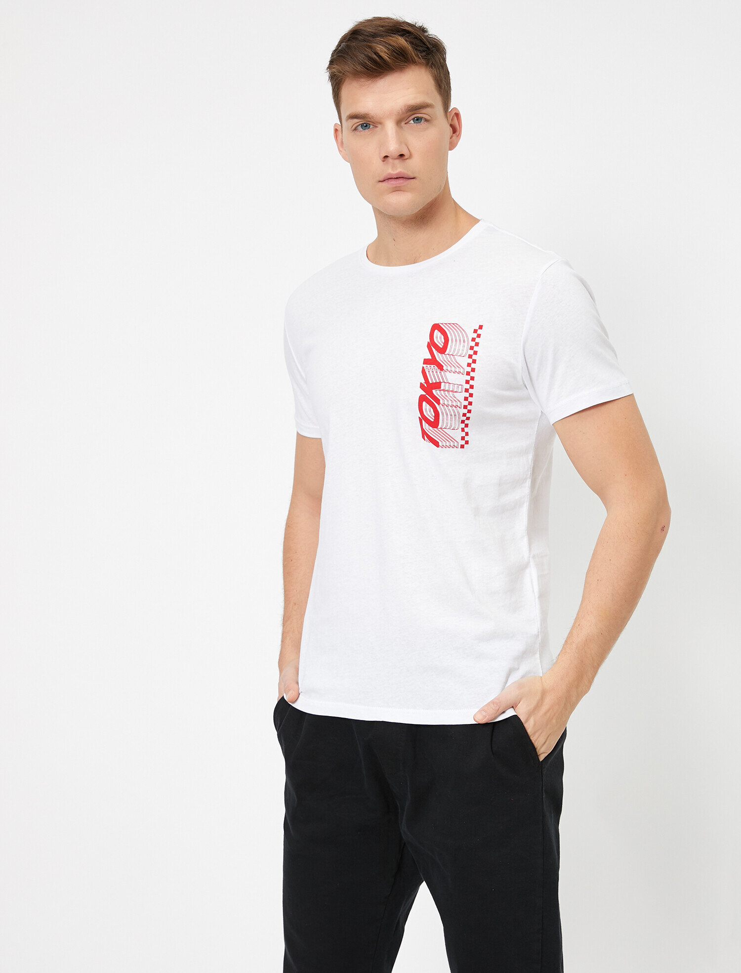 Koton Yazılı Baskılı T-Shirt - Beyaz. 2