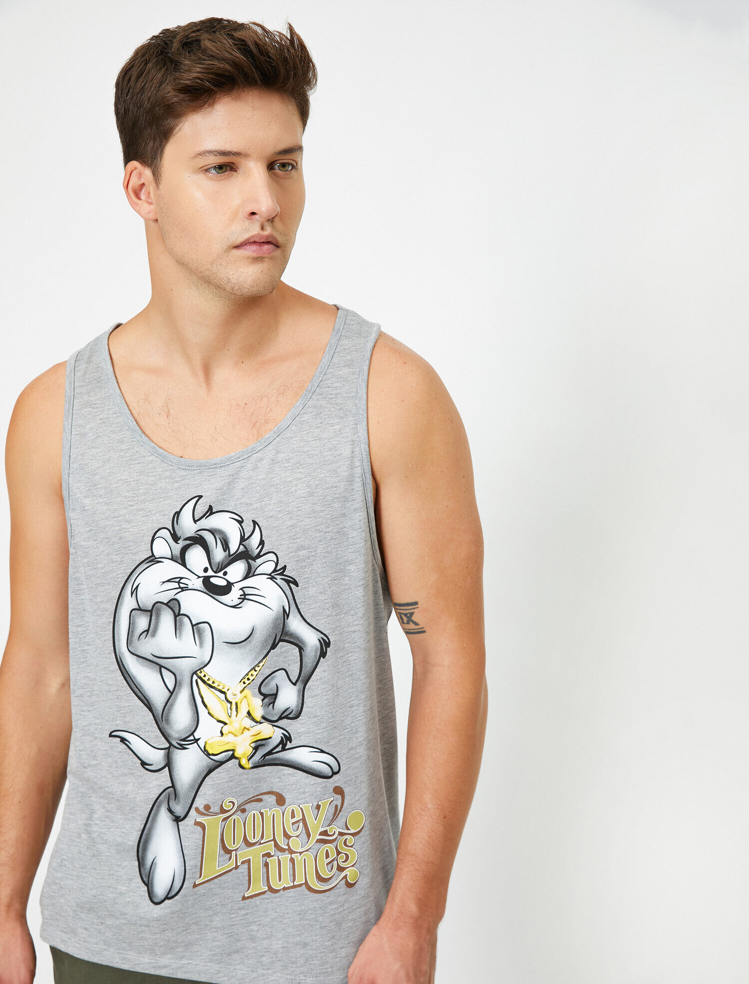 Grey Men Looney Tunes Licensed Printed Tanktop 0yam11800ck023 Koton