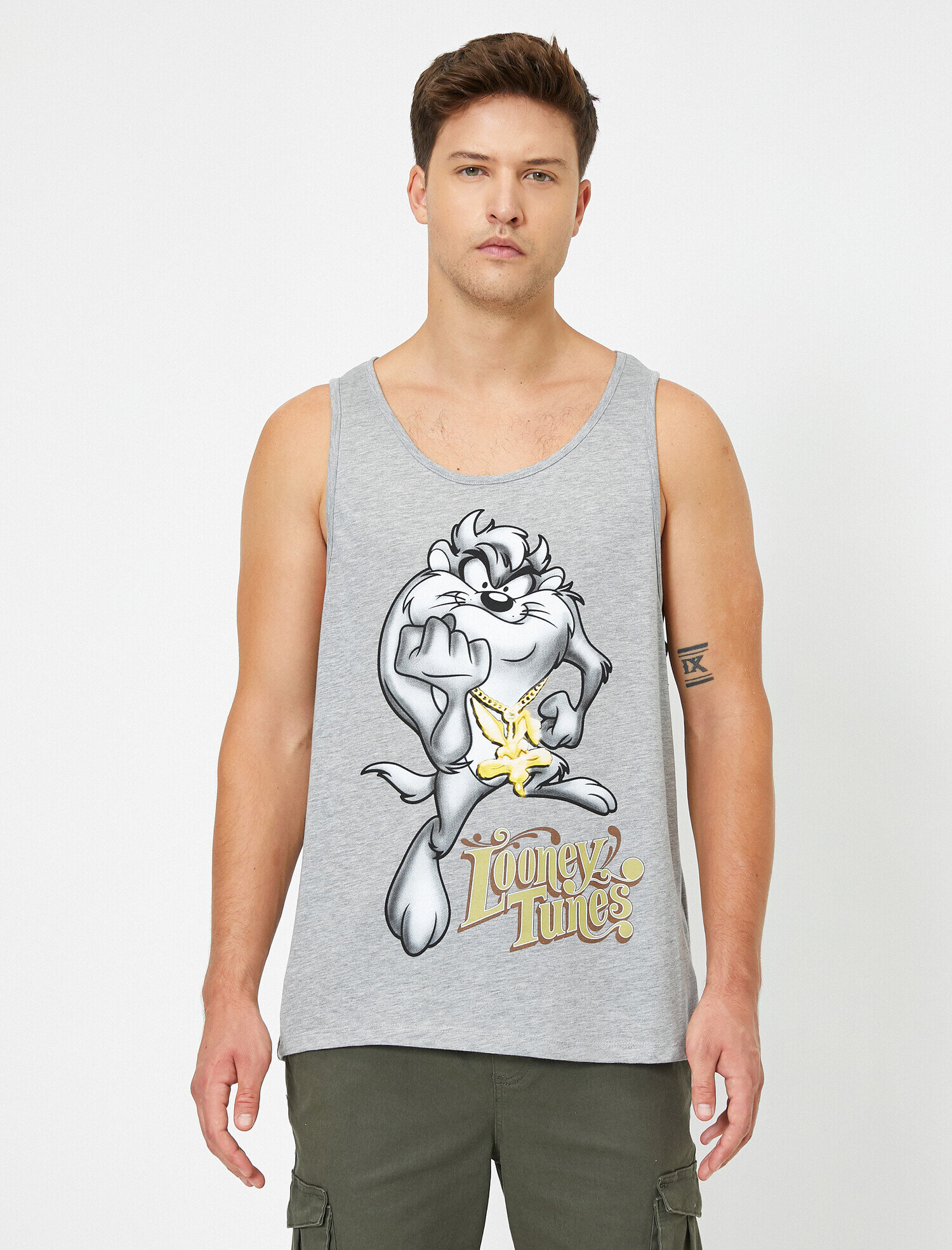 Grey Men Looney Tunes Licensed Printed Tanktop 0yam11800ck023 Koton