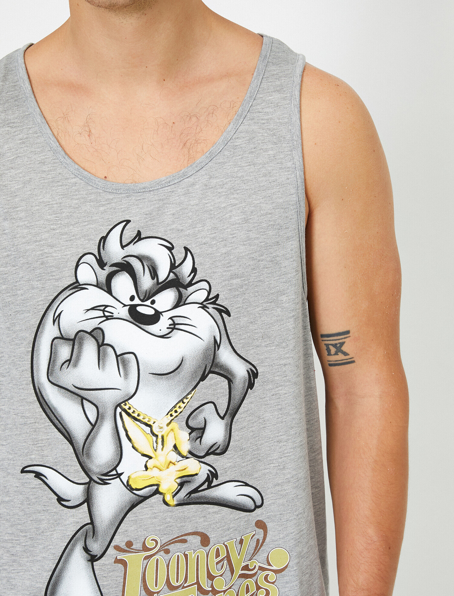 Grey Men Looney Tunes Licensed Printed Tanktop 0yam11800ck023 Koton