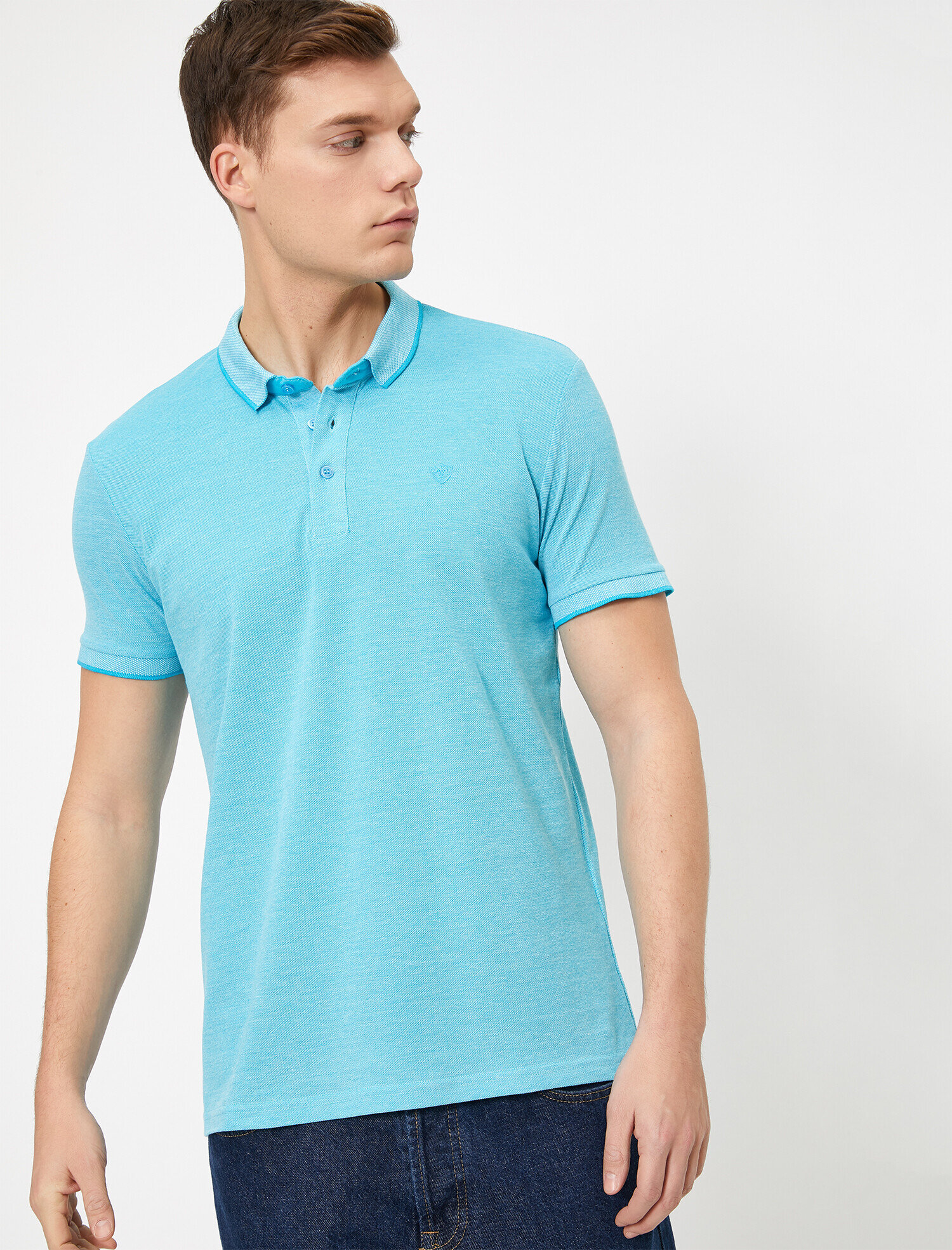 Sateen Erkek Turkuaz Slim Fit Kus Gozu Pamuk Pantolon 104 006 Trendyol