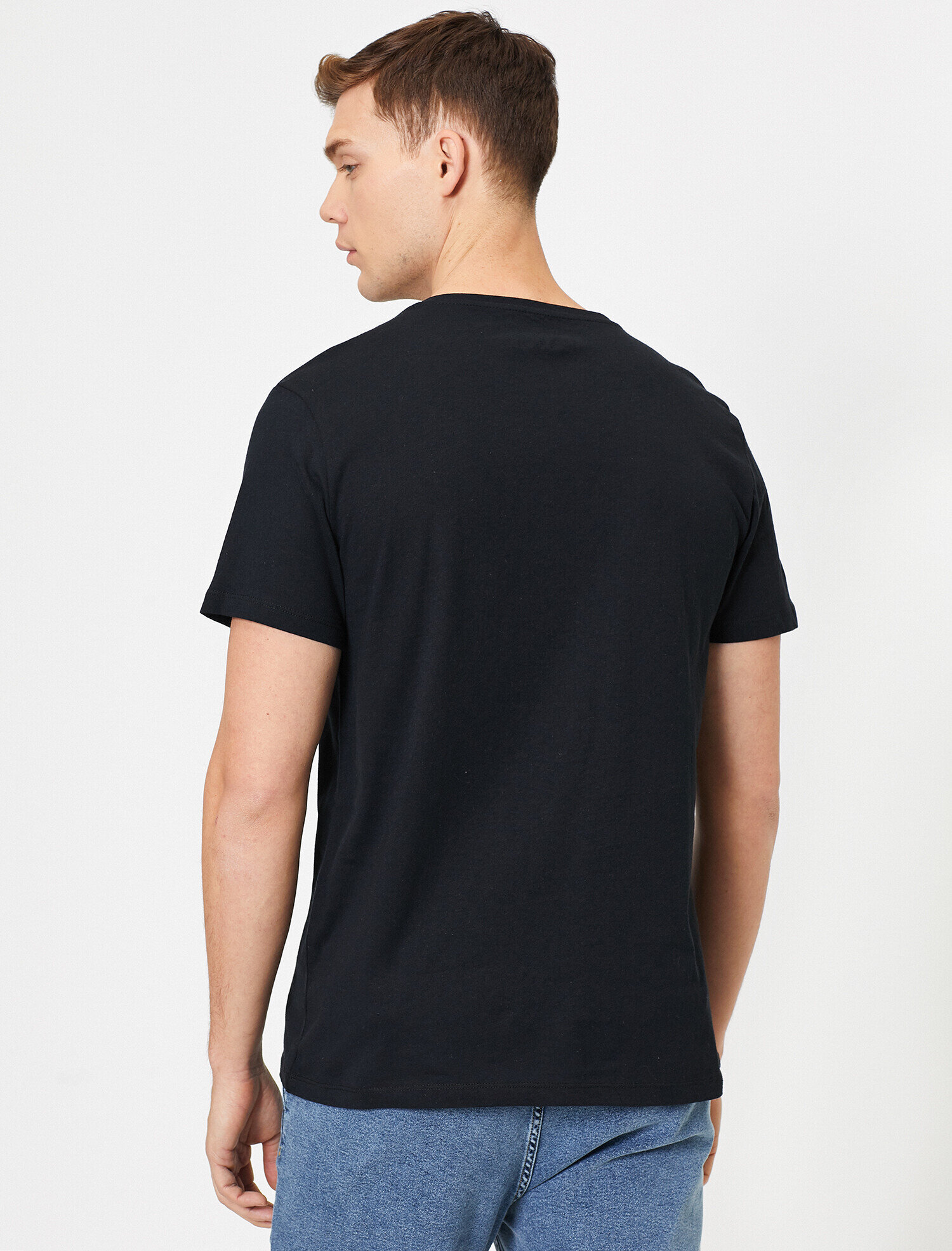 Koton Yazılı Baskılı T-Shirt - Siyah. 4