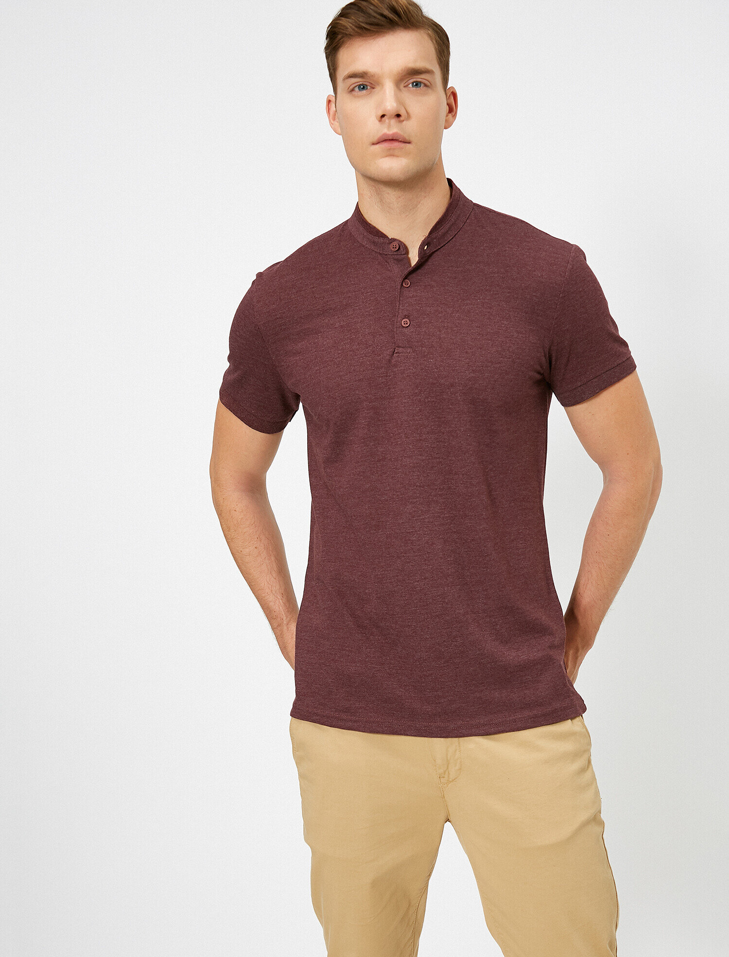 Haki Erkek Hakim Yaka T Shirt 8yam12025ok886 Koton