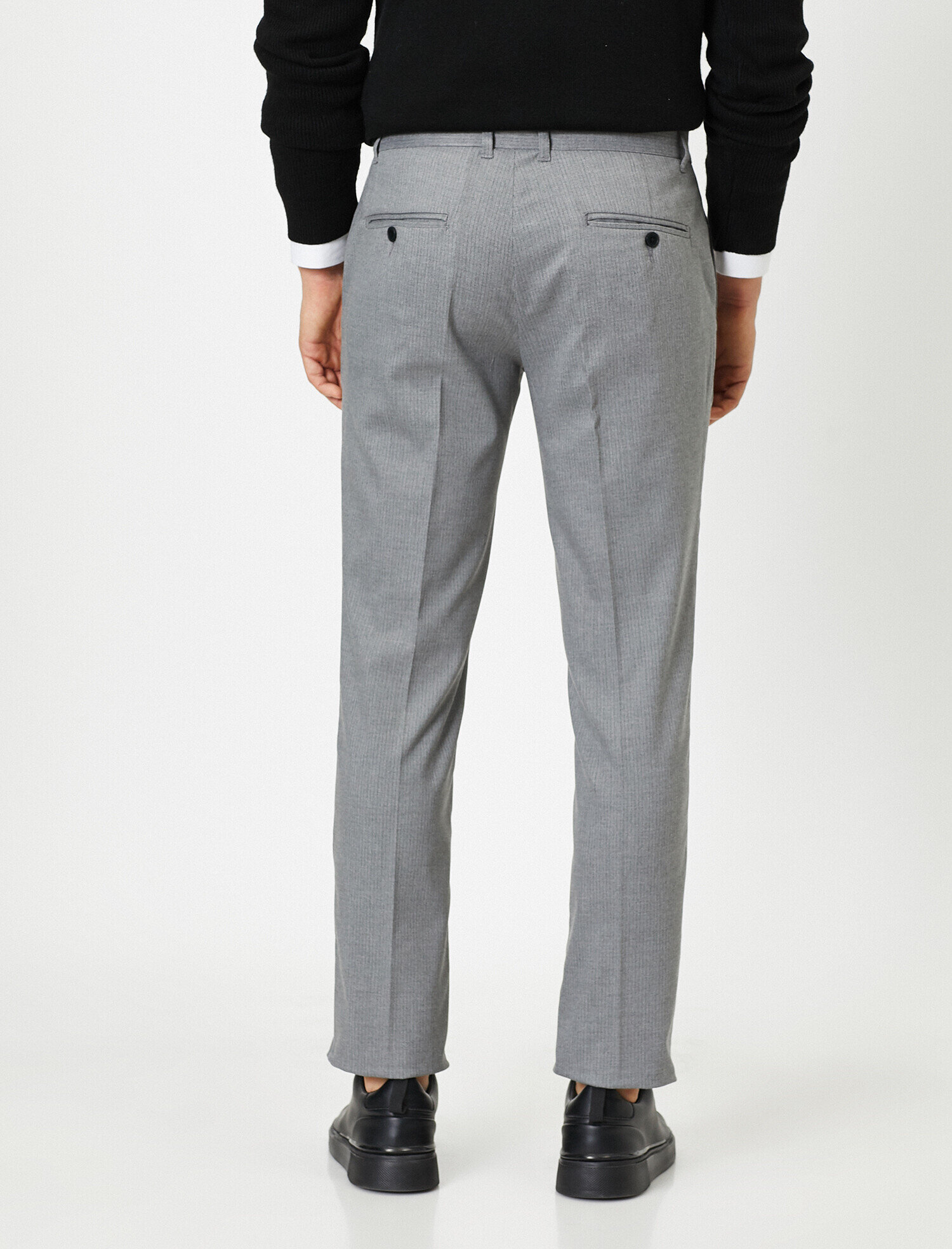 Koton Cep Detaylı Slim Fit Çizgili Pantolon. 4