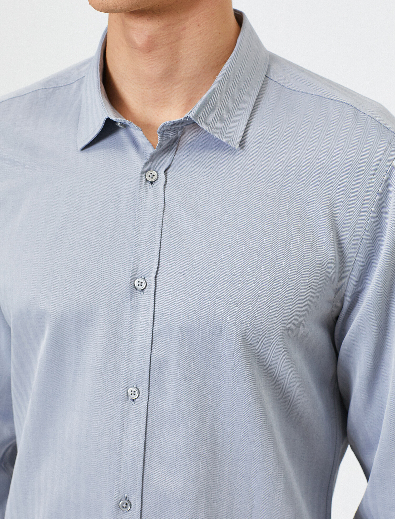 Koton Klasik Yaka Uzun Kollu Slim Fit Smart Gömlek. 5