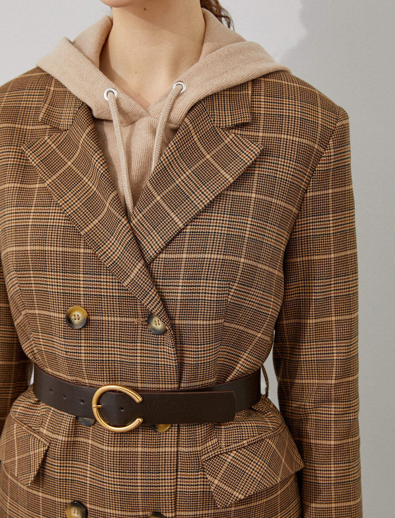 womens brown herringbone coat