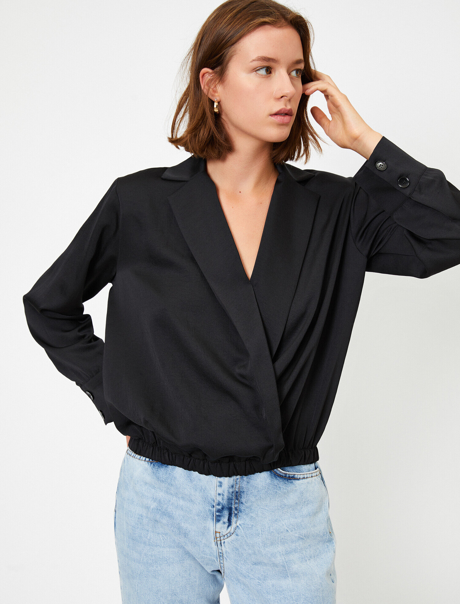 wrap blouse long sleeve