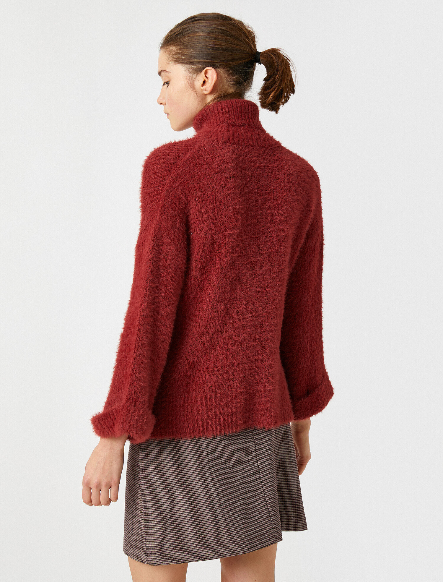 brick red sweater