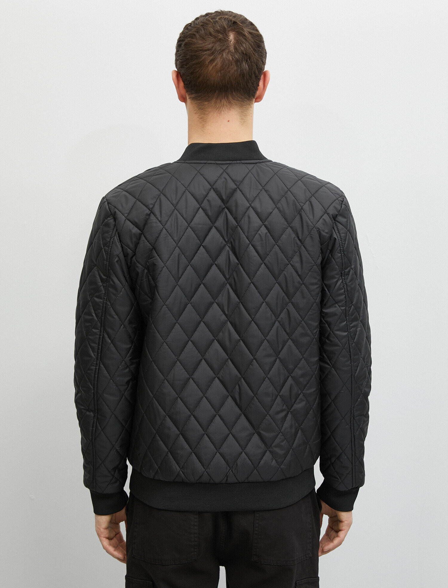 bomber quilted jacket mens