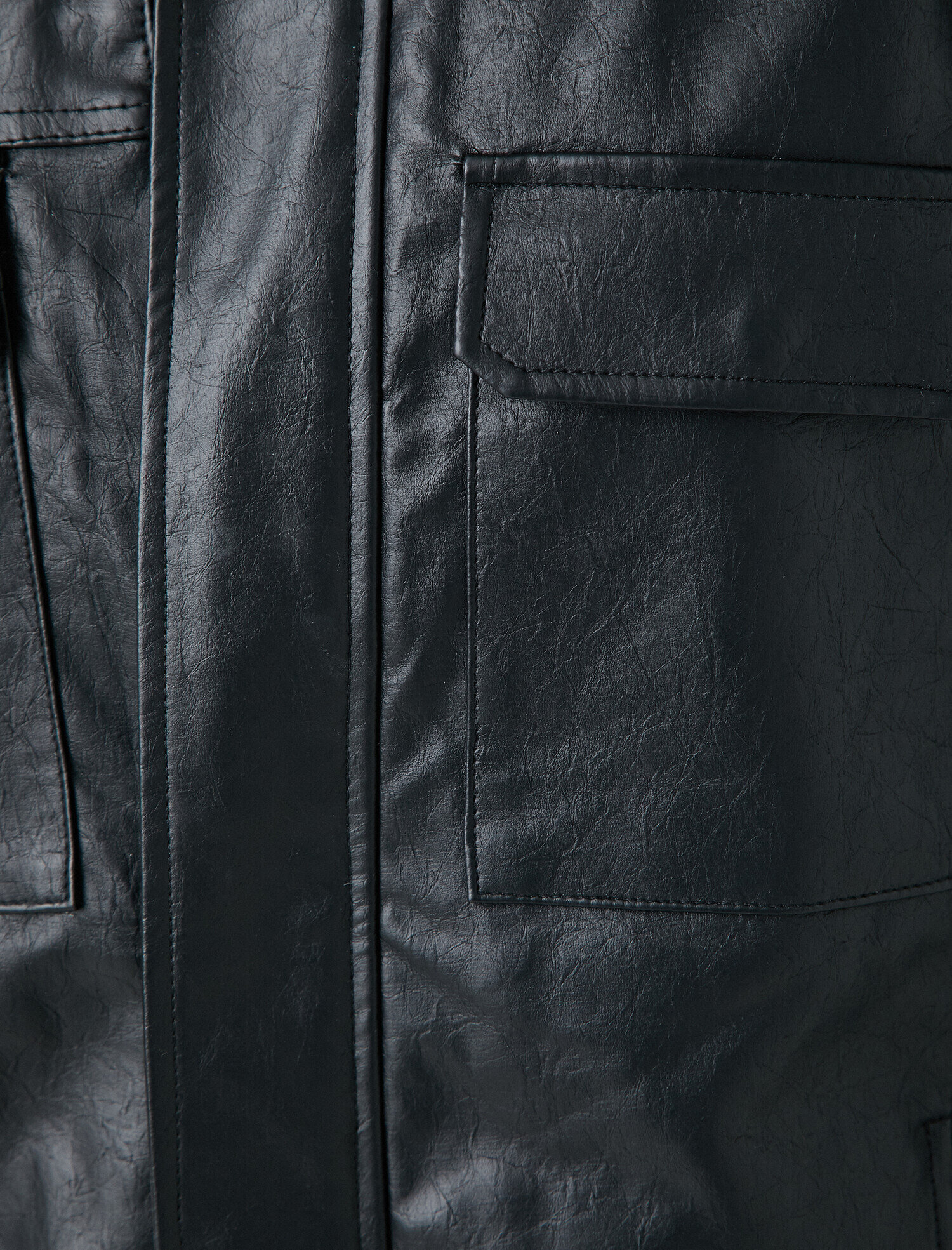 mens black fake leather jacket