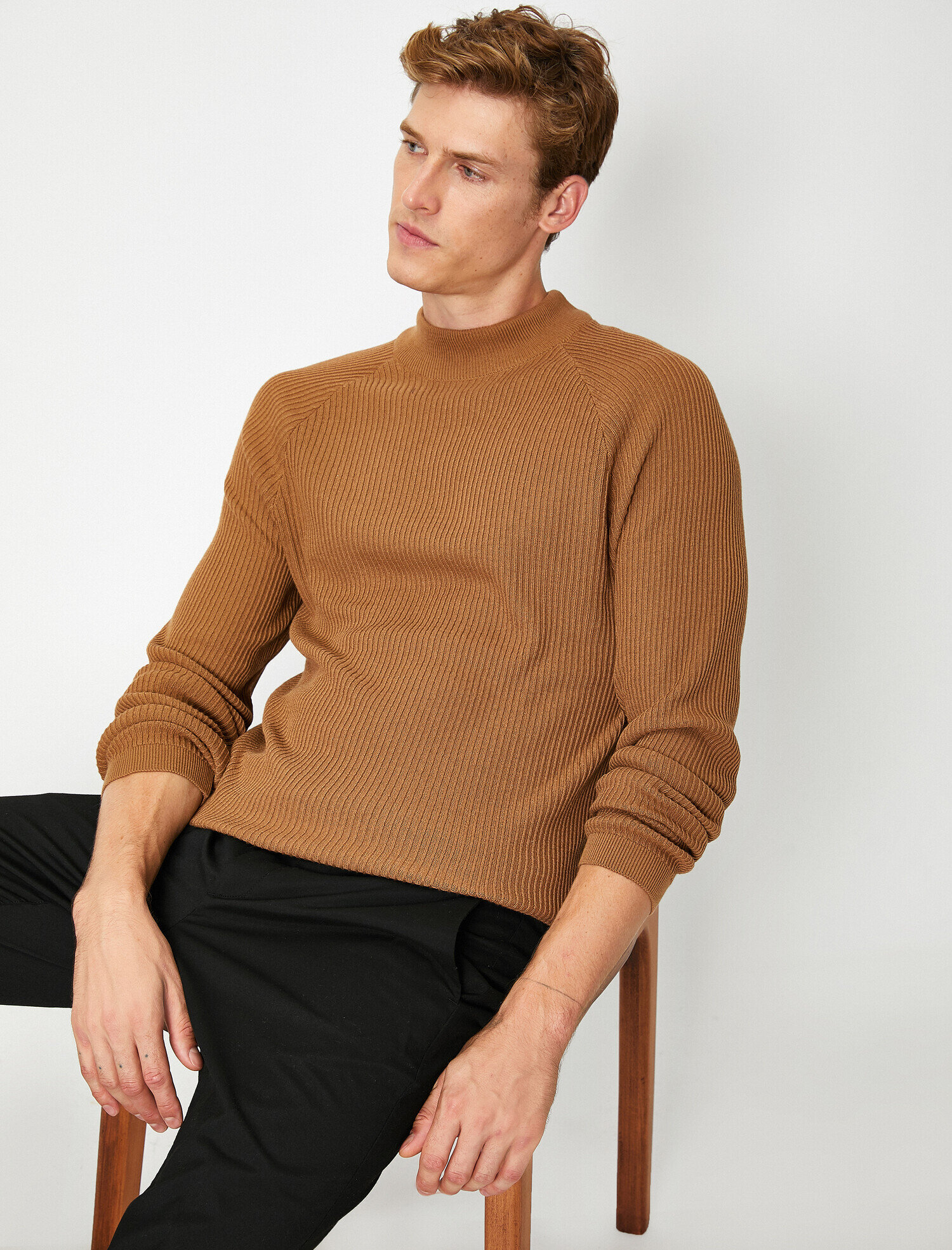 Kadin Bej Pamuklu Yarim Kollu Kazak T38002081 Marks Spencer