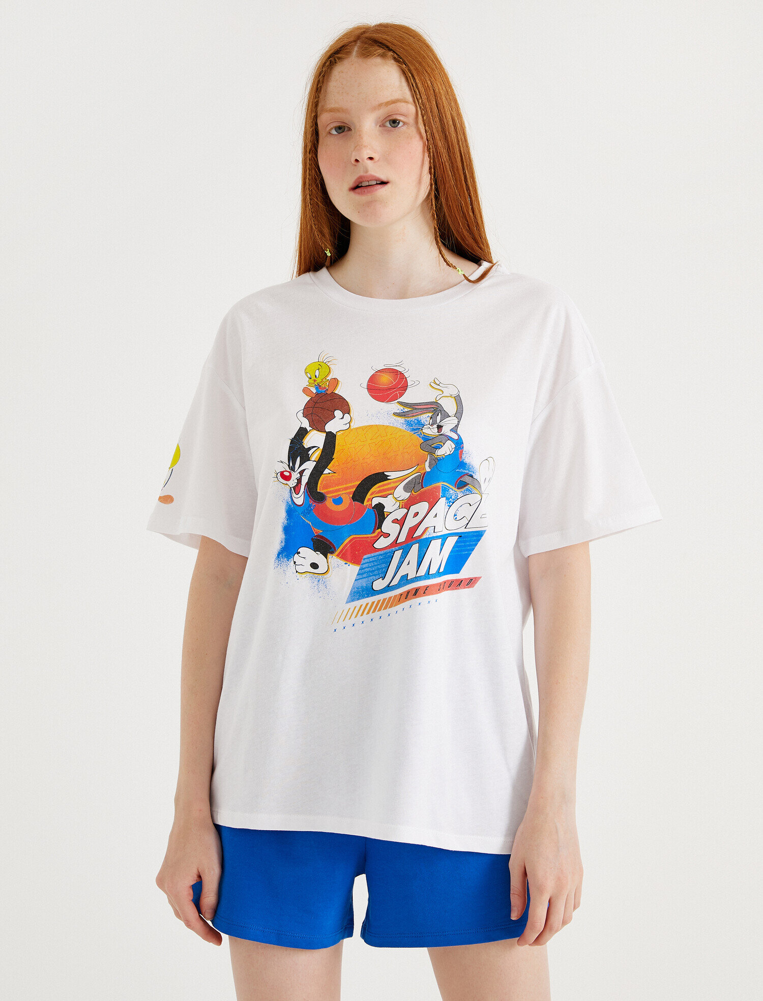 Ecru Women Space Jam T Shirt Licensed Cotton 1yal18142uk001 Koton