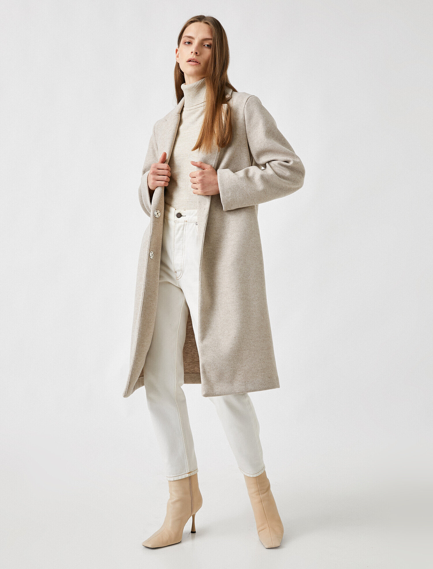 lapel long coat