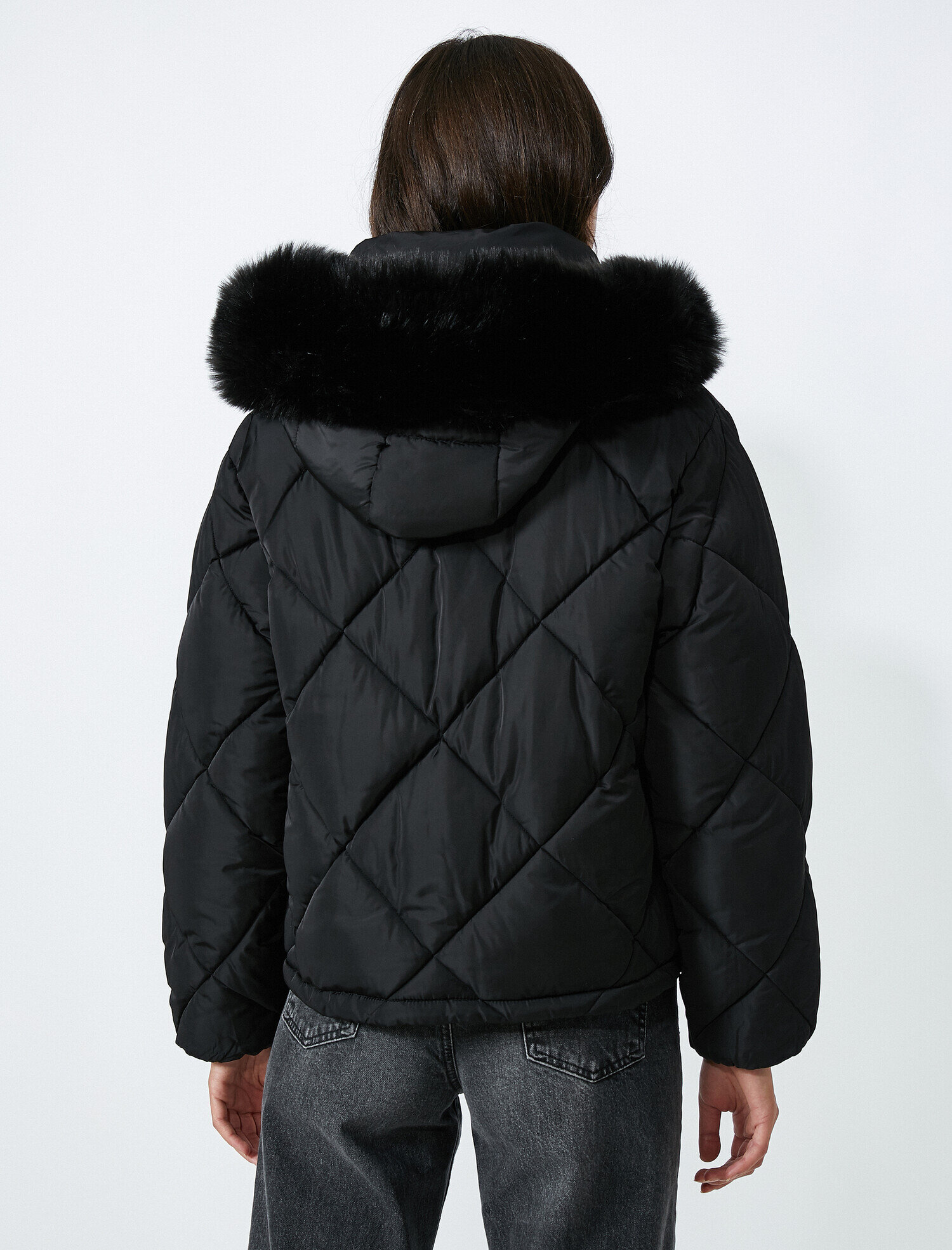 faux fur collar puffer