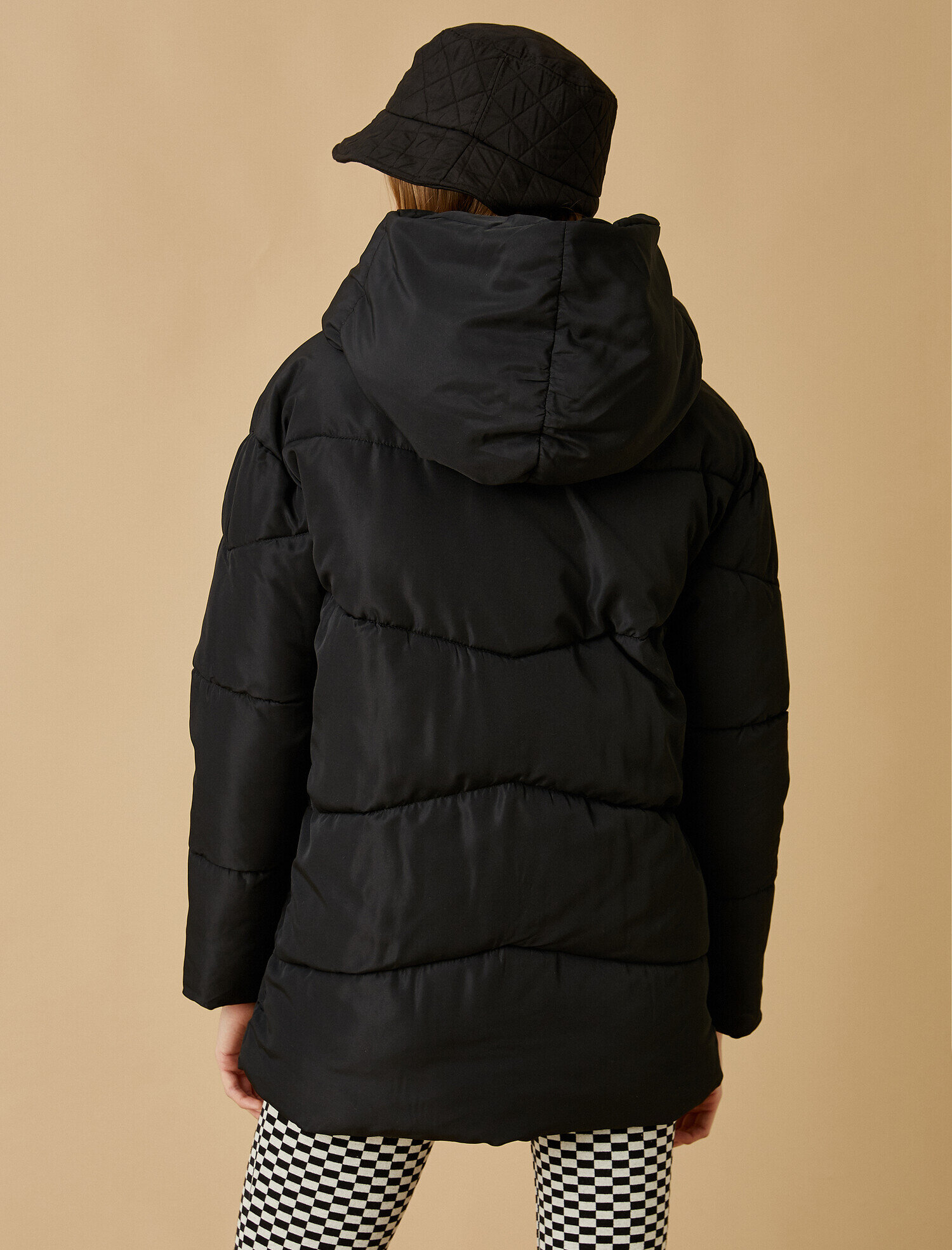 black short bubble coat