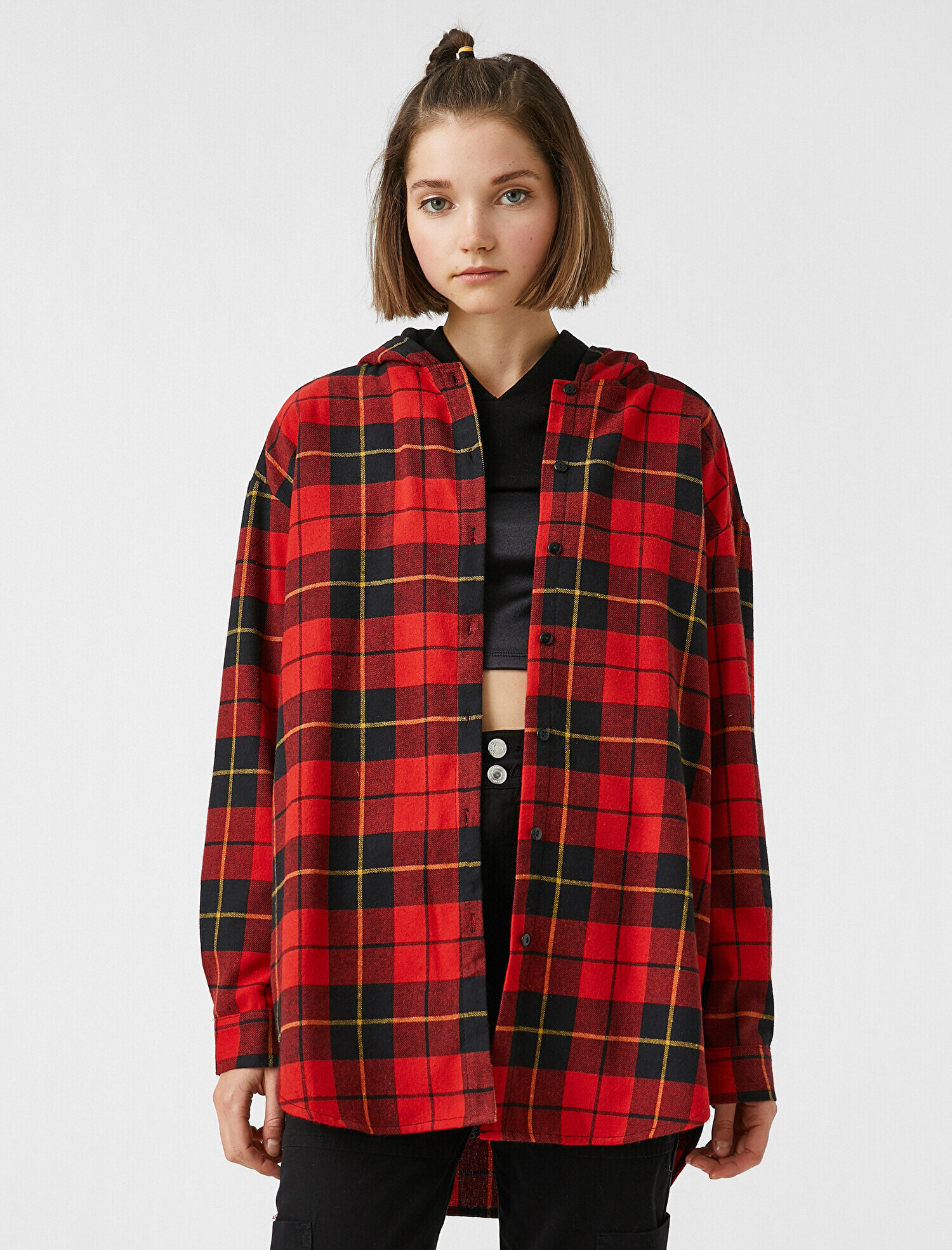 long plaid flannel jacket