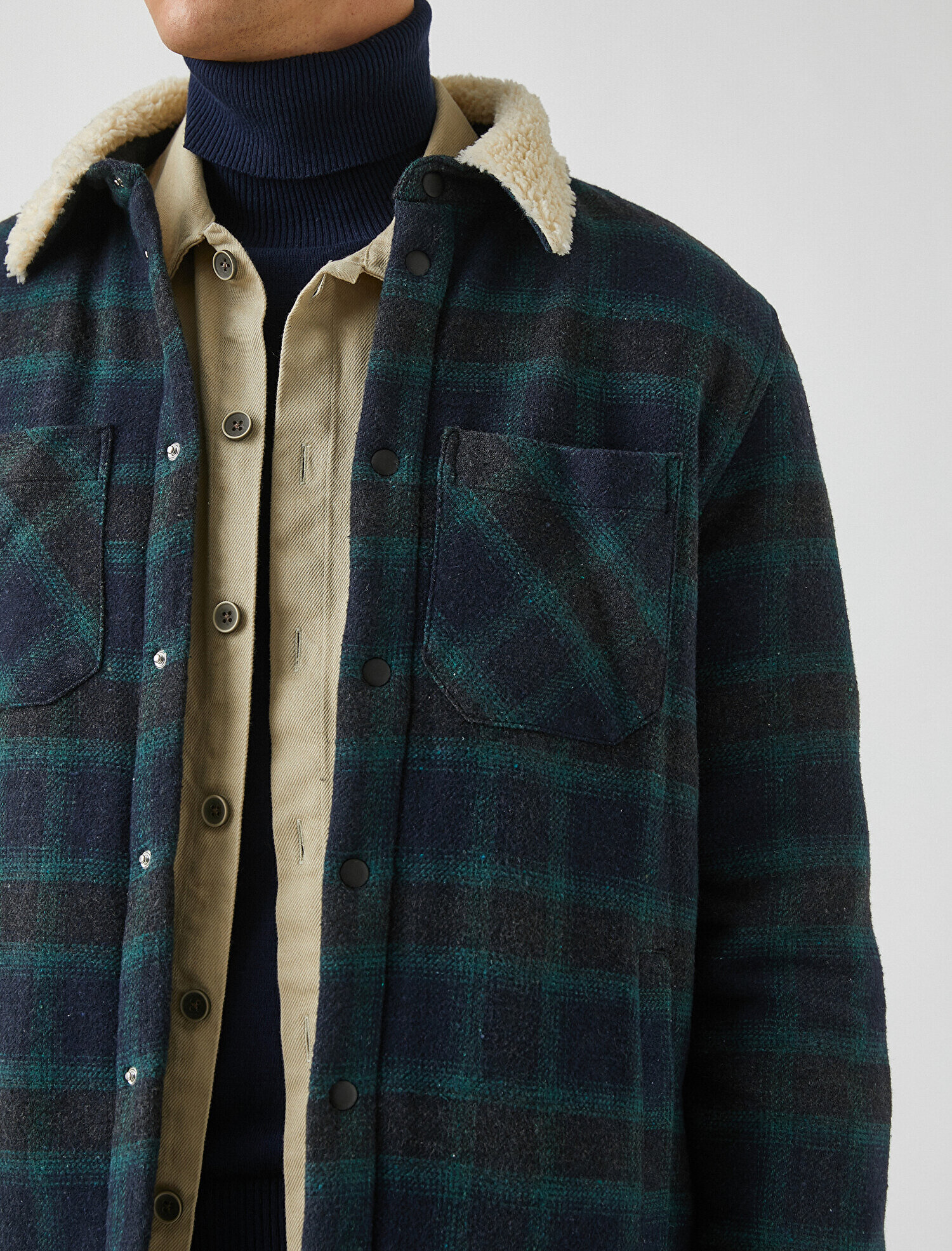 plaid coat green