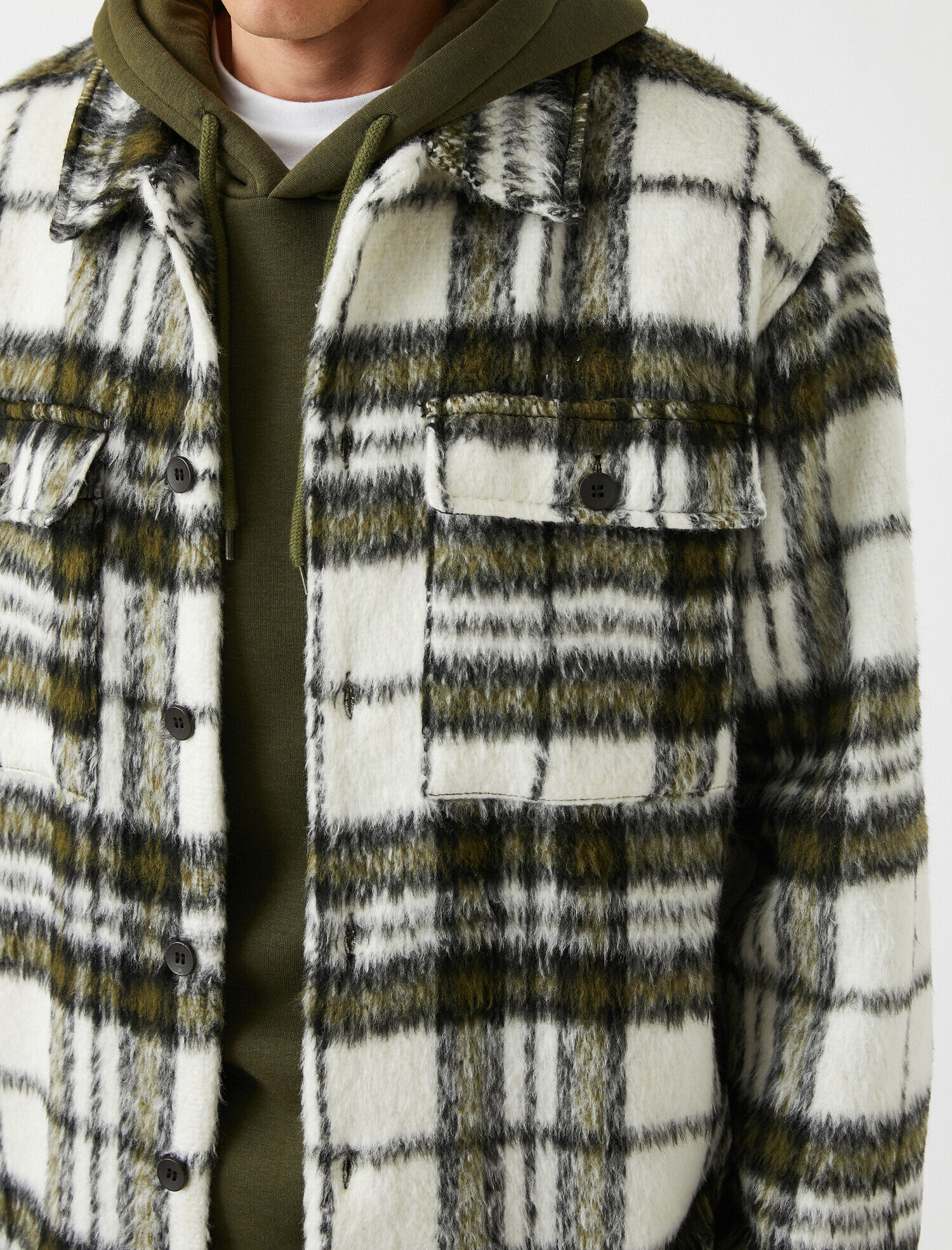 green lumberjack jacket