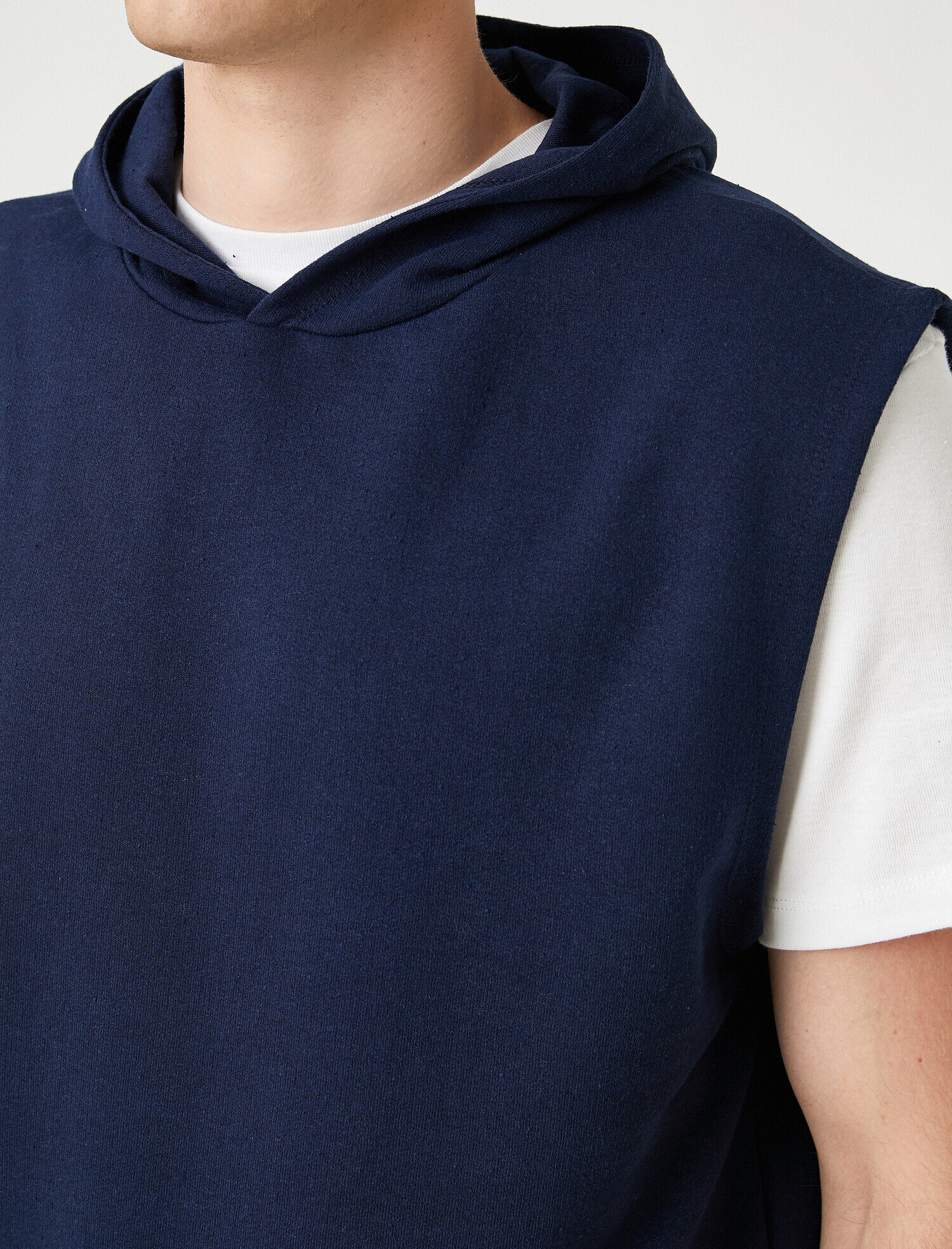 Lacivert Erkek Kapsonlu Kolsuz Sweatshirt 2kam71335mk961 Koton