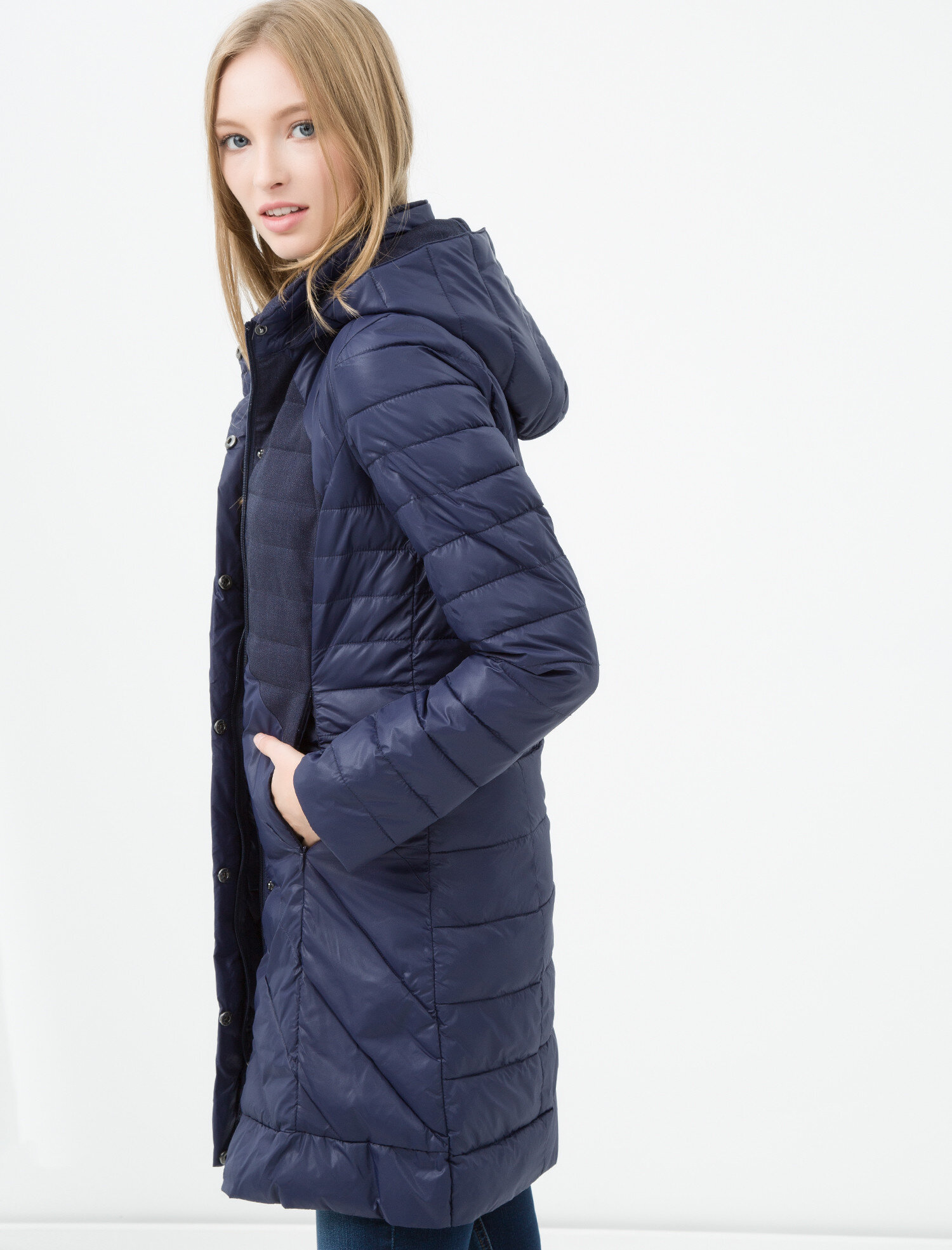 navy womens puffer coat