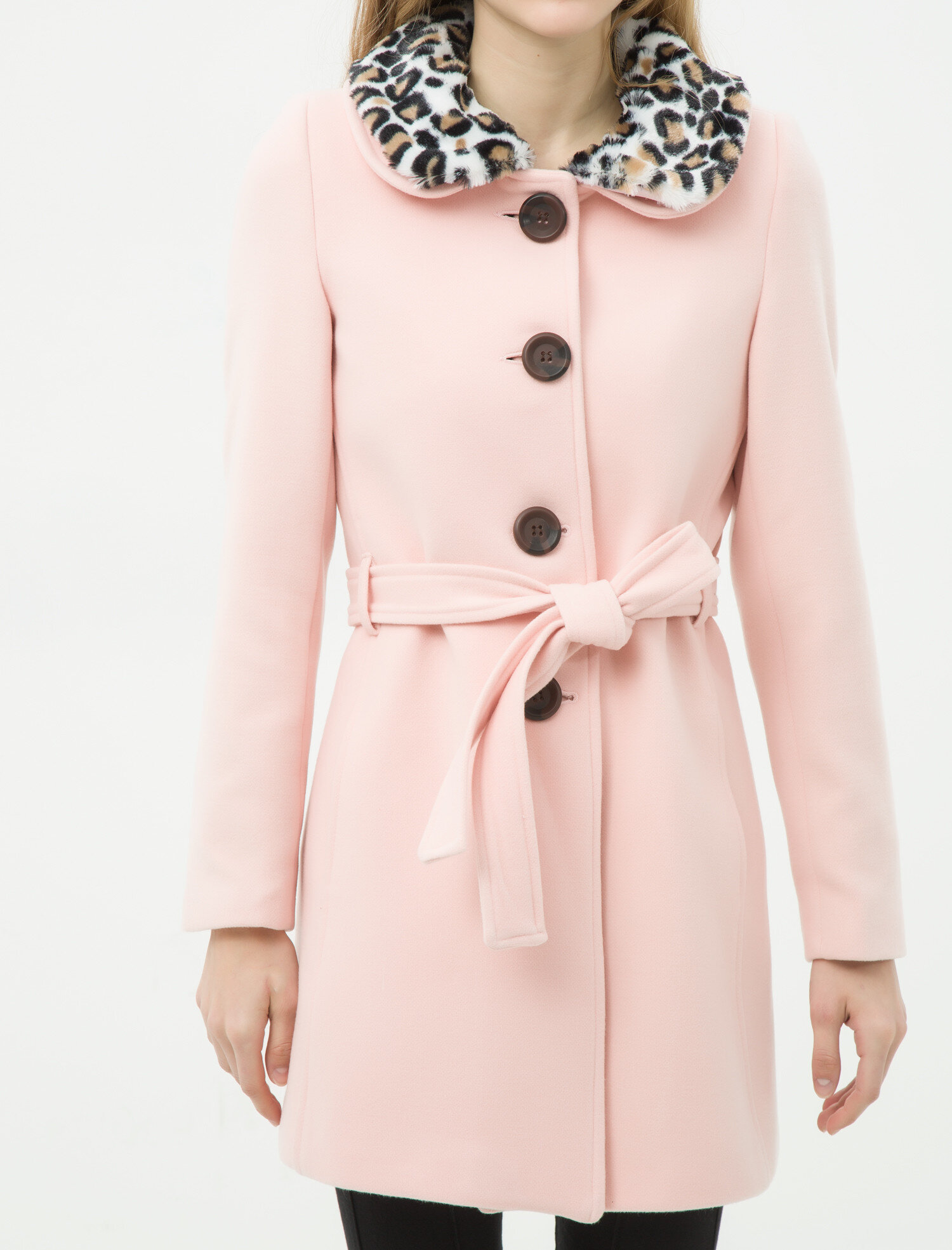 fur collar coat pink