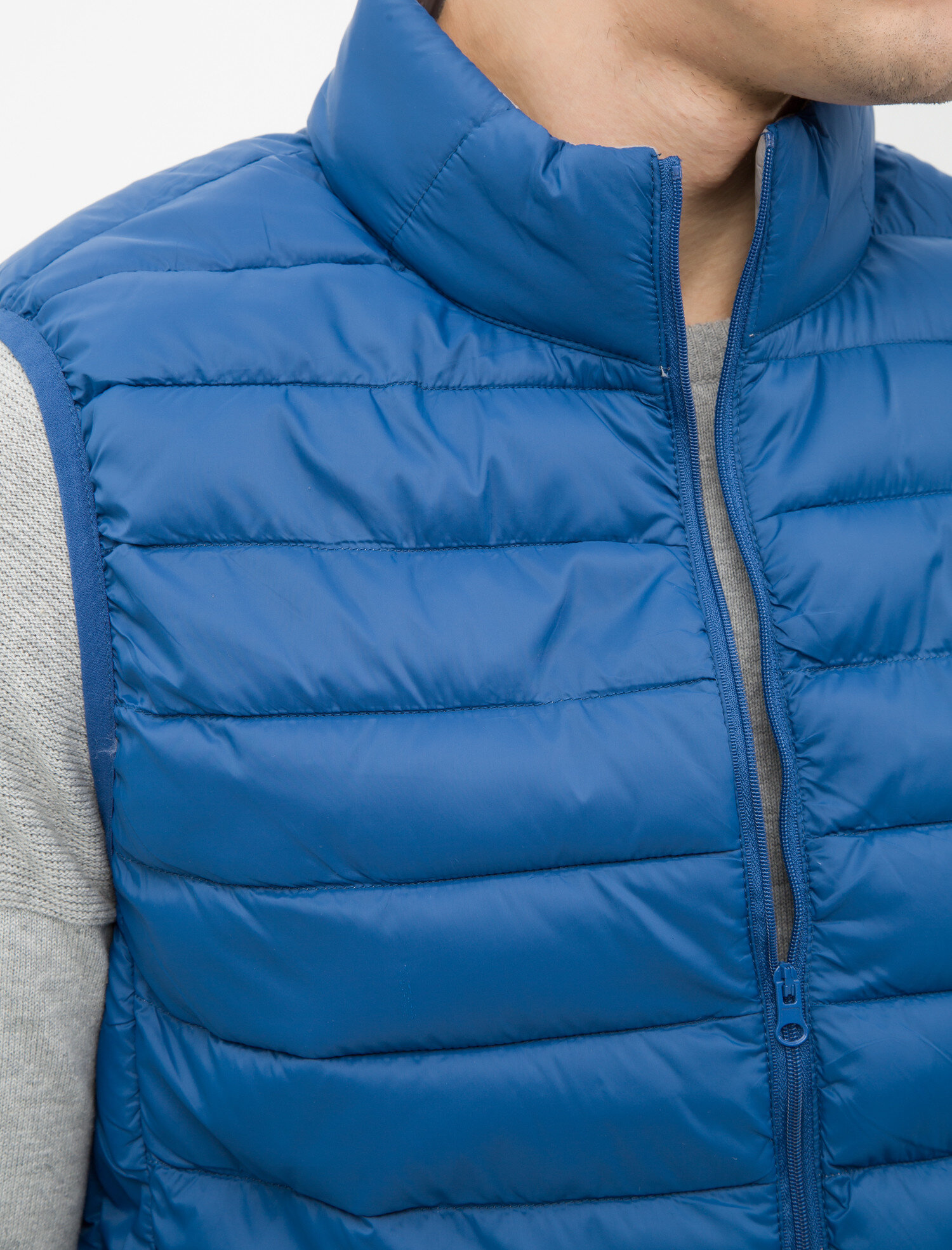 puffer vest blue