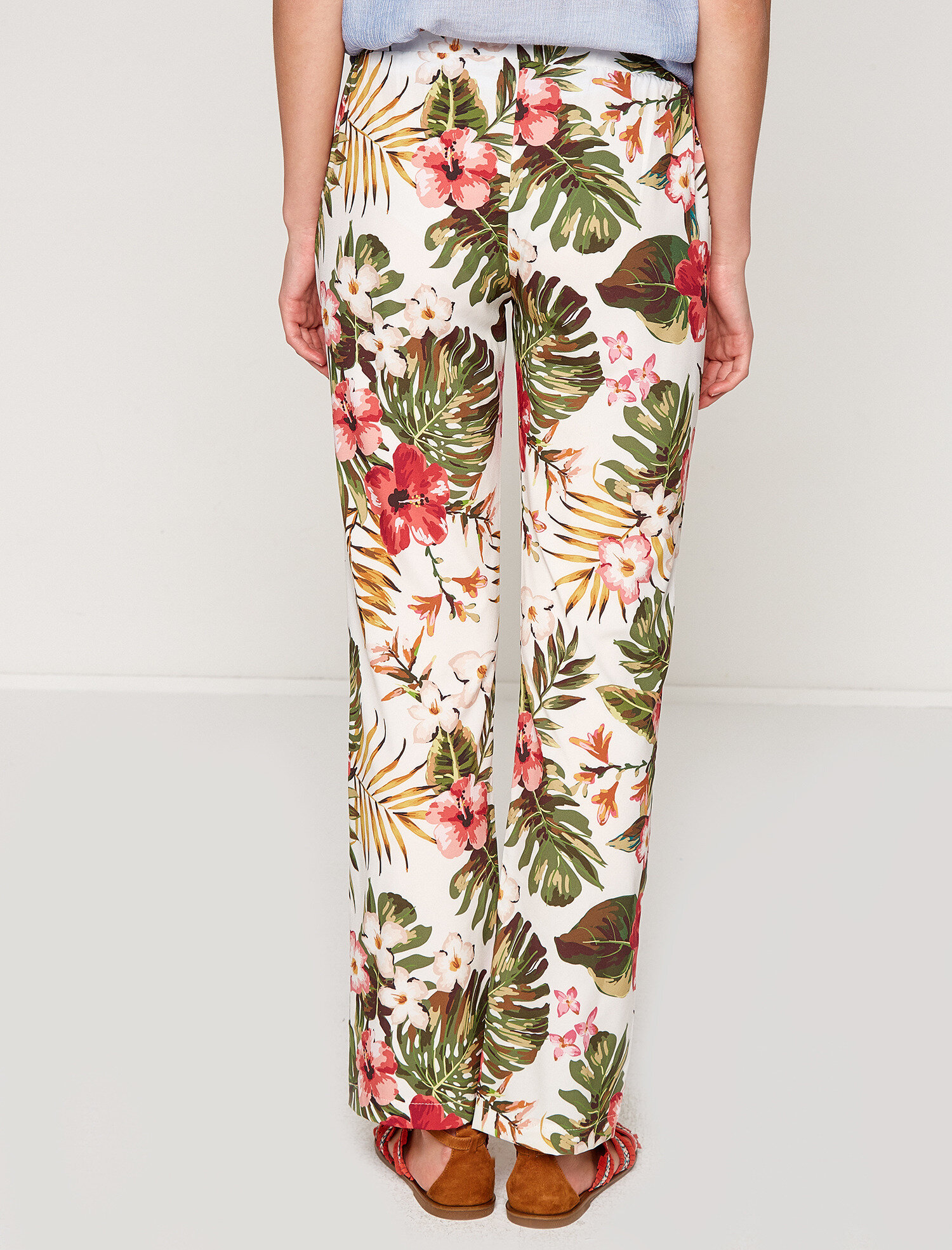 white floral trousers