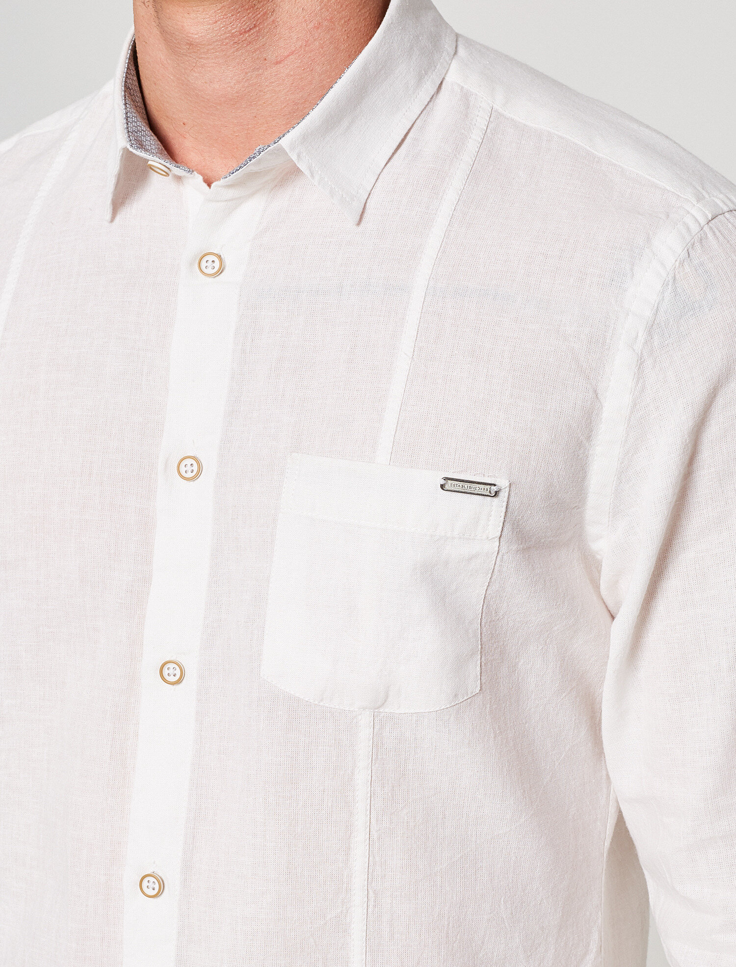 levis white linen shirt