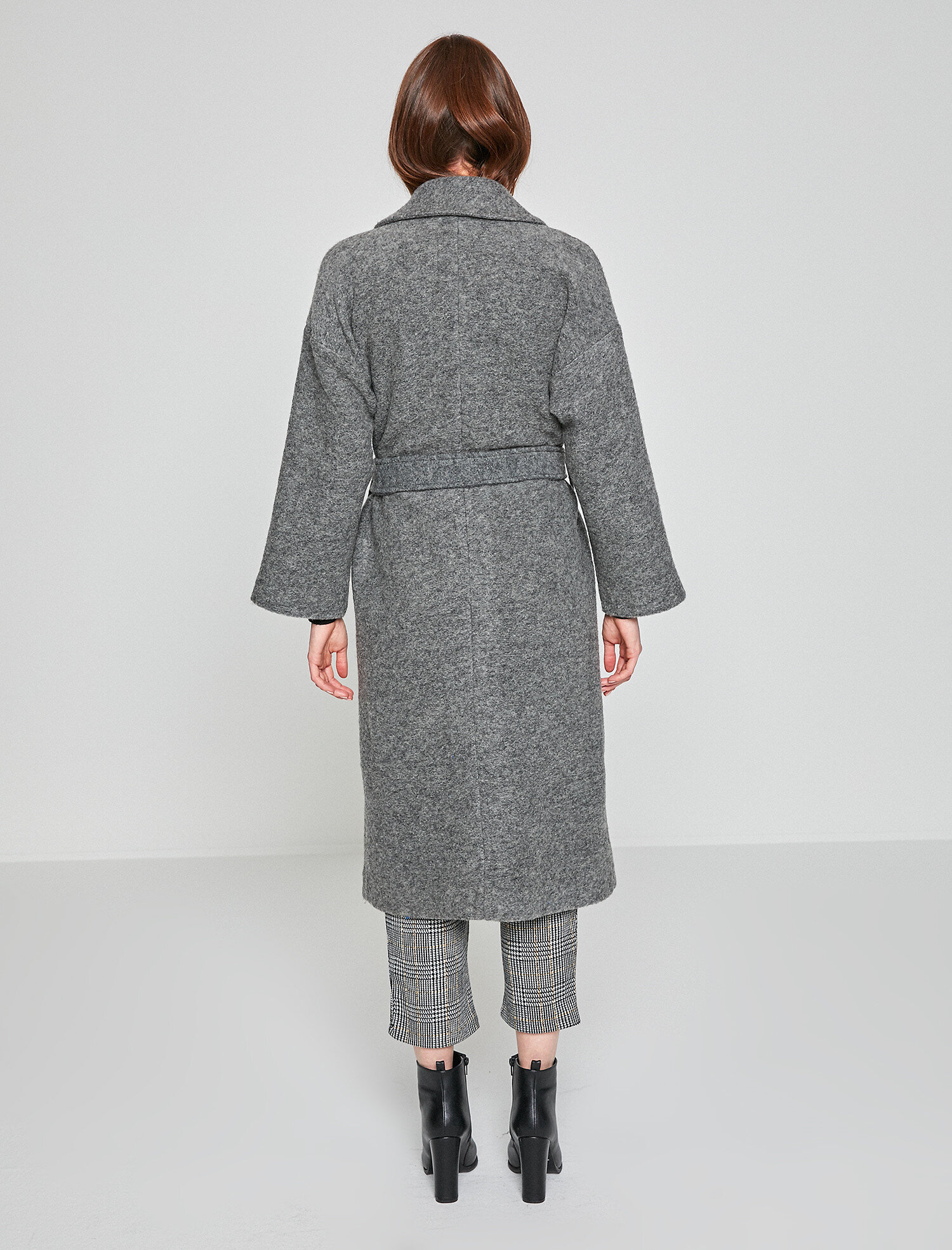 Koton Cep Detaylı Kaban - Gri. 6 Koton Cep Detaylı Kaban - Gri. 6