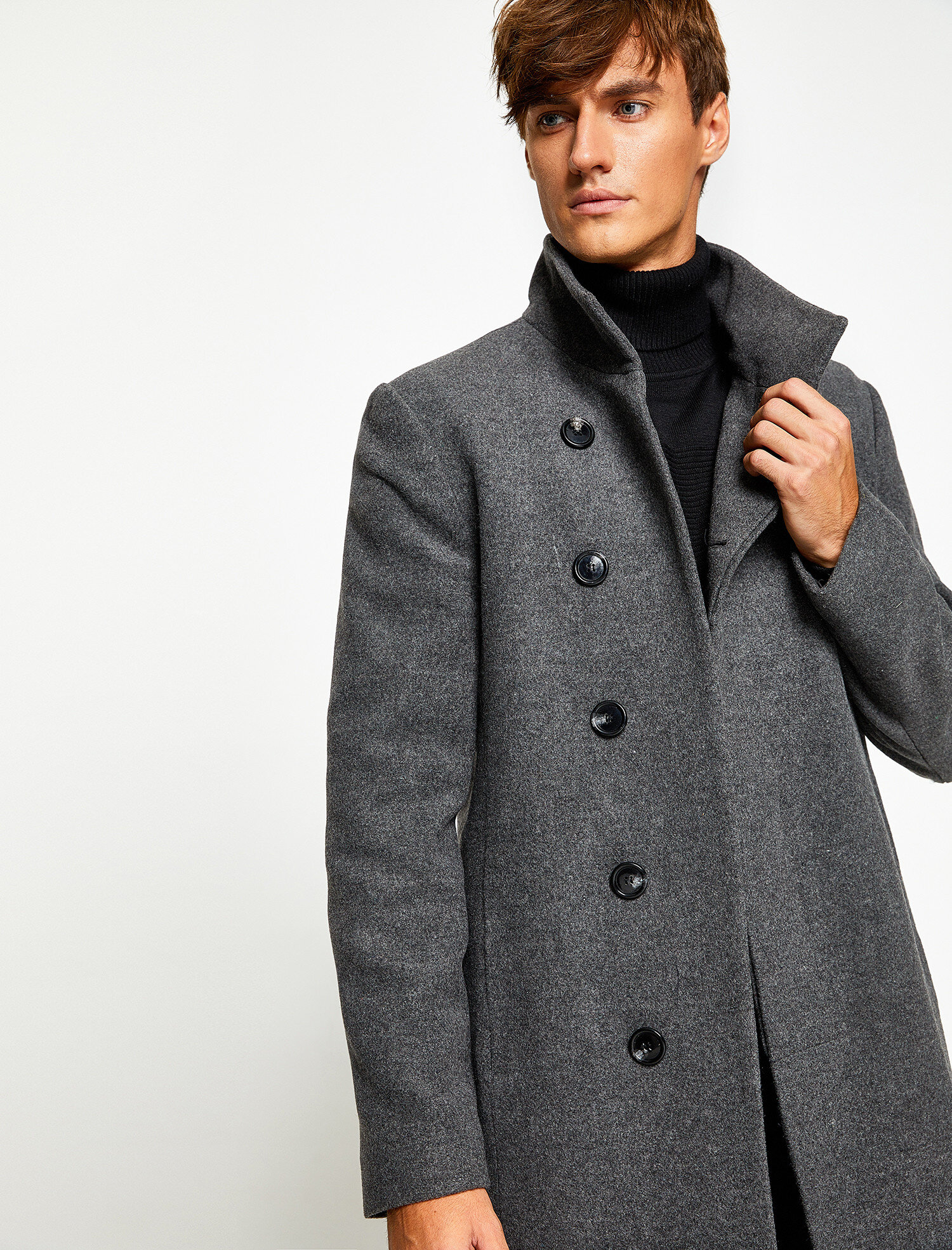 high neck coat mens