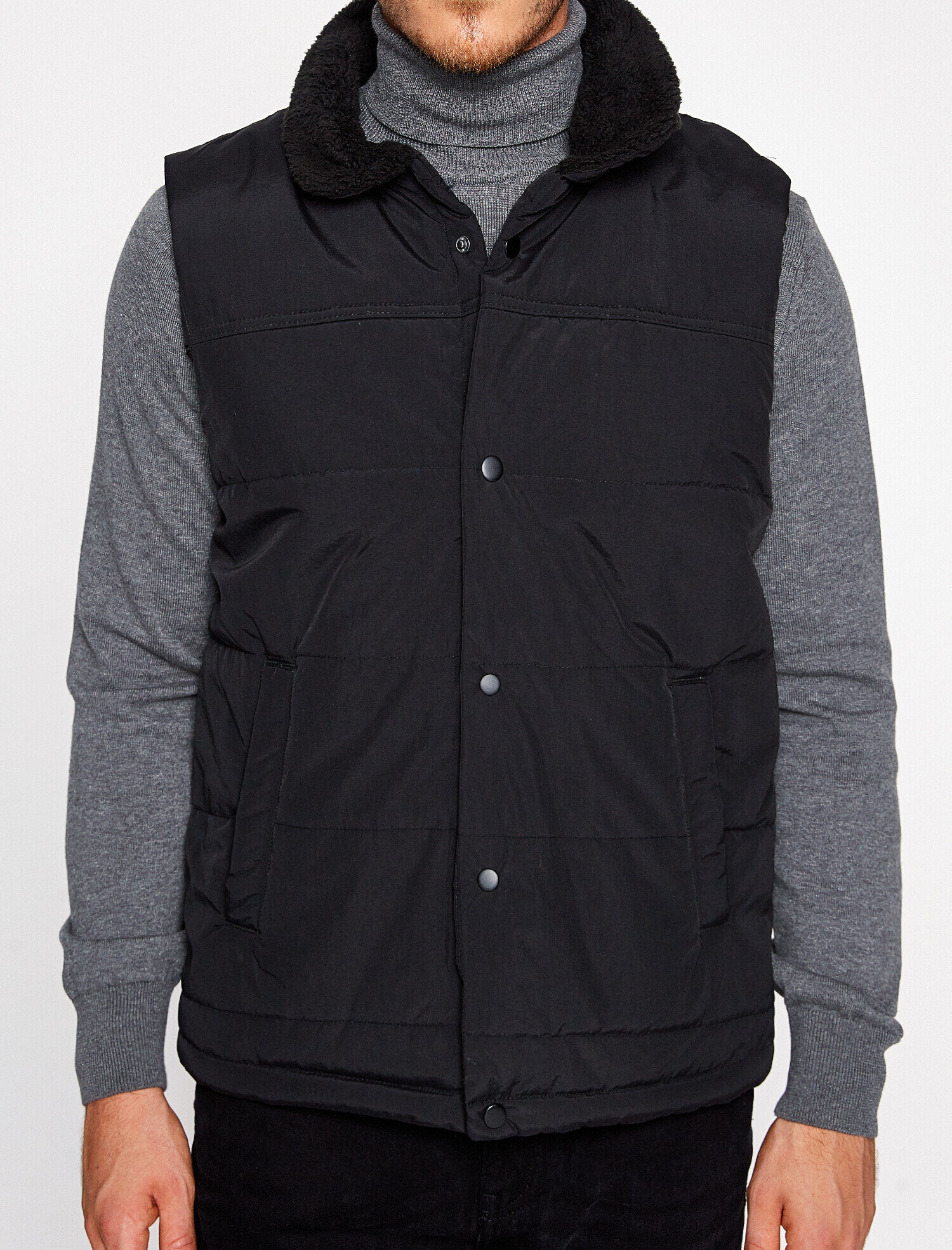 mens down vest black