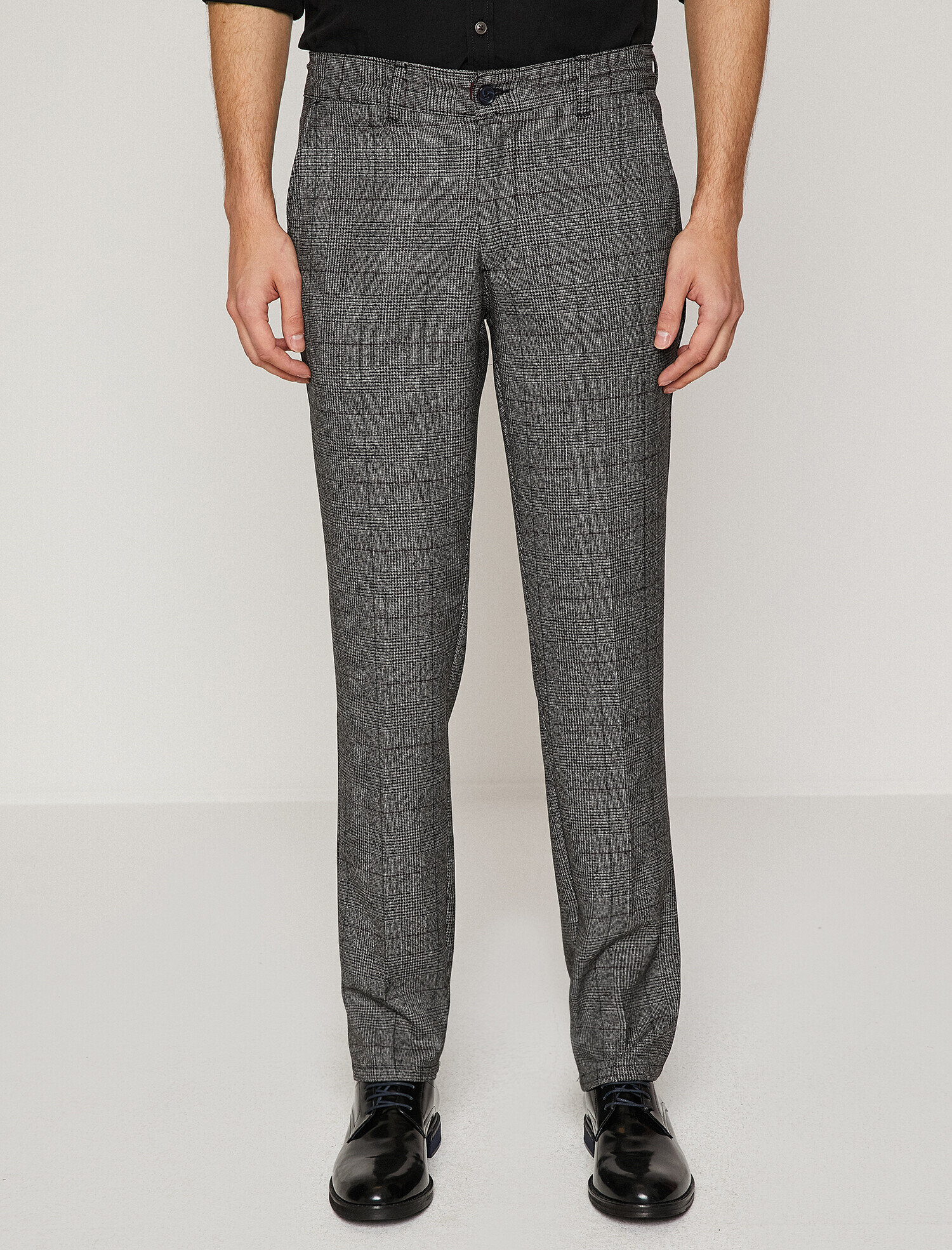 Grey Check Men Check Trousers 8kam41752hw03p Koton