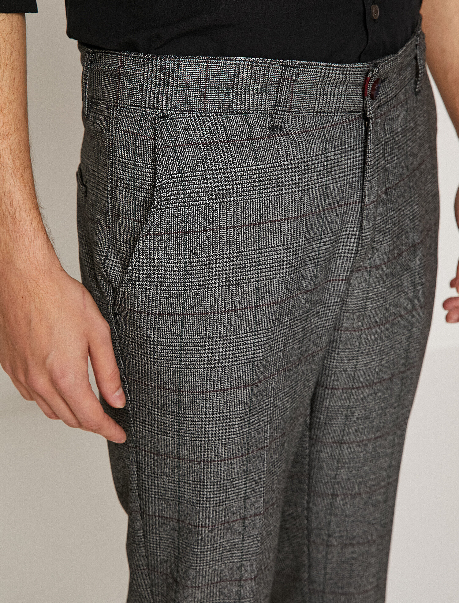 Grey Check Men Check Trousers 8kam41752hw03p Koton