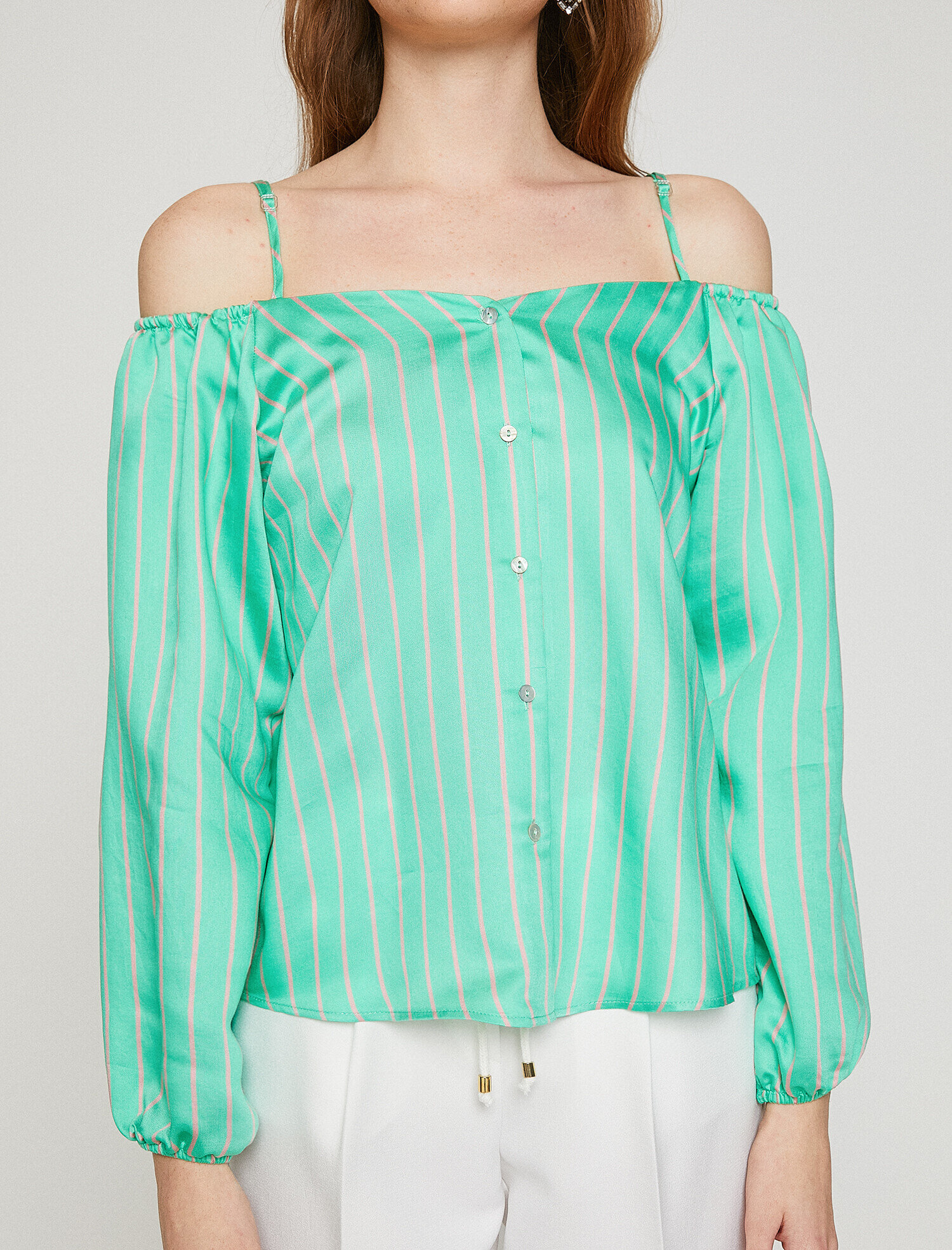 green striped blouse