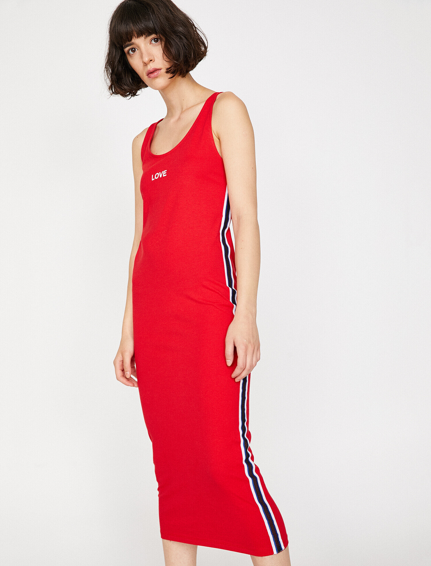 red embellished dress