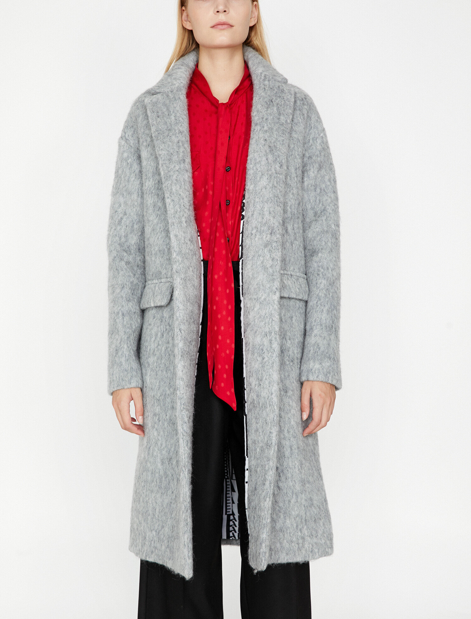 uniqlo tweed knitted coat