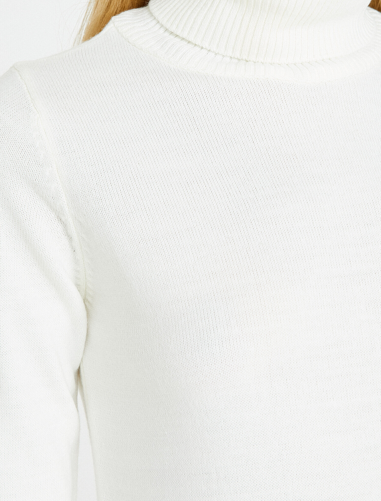white jumper turtleneck