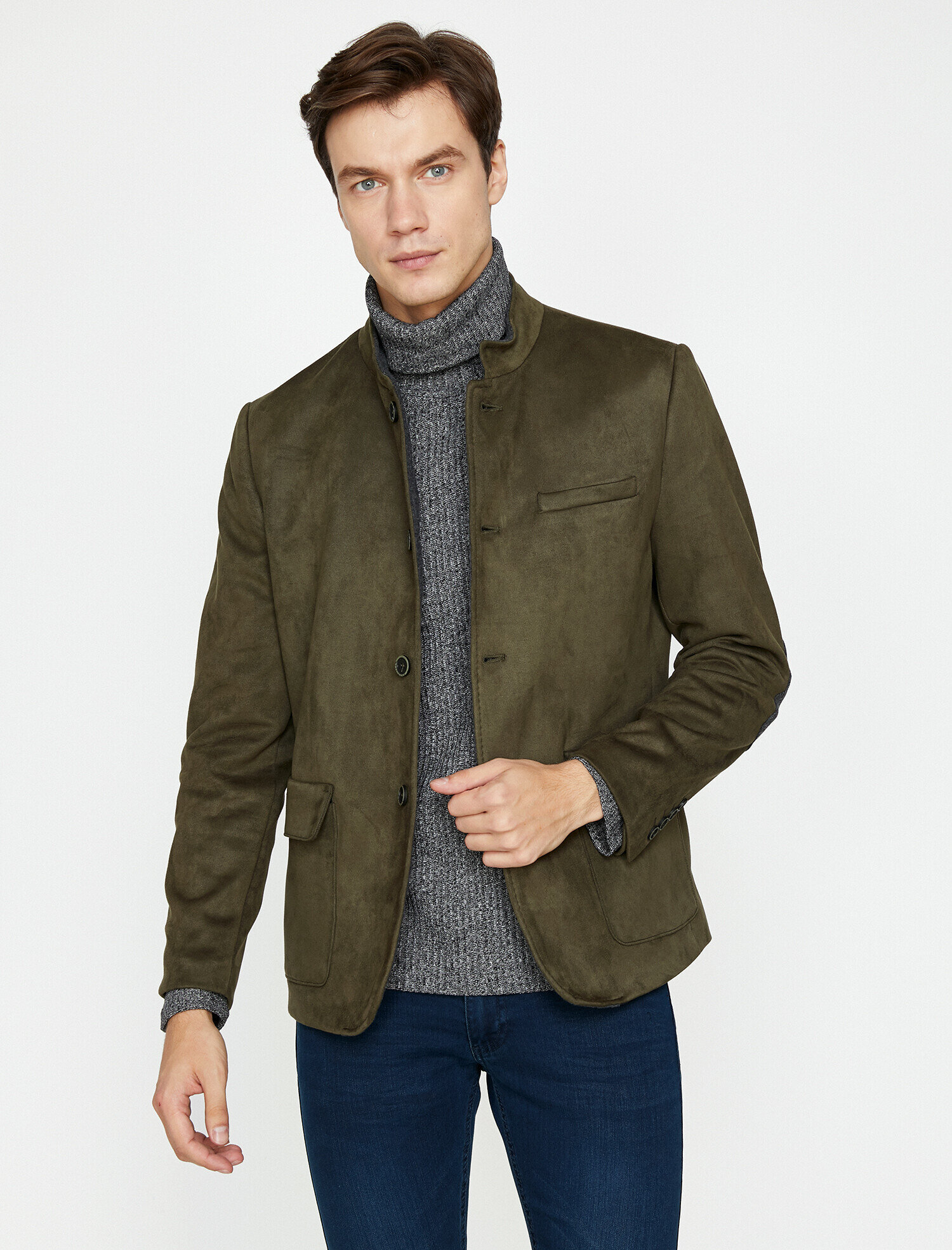 Khaki Men Pocket Detailed Jacket 9kam59533kk890 Koton