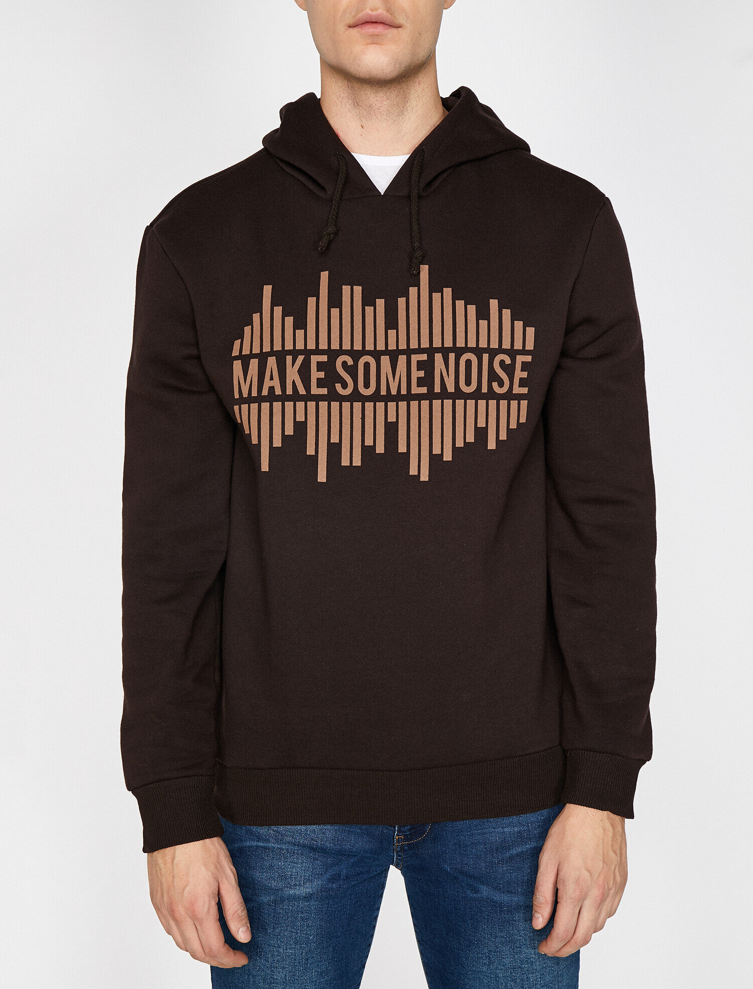 Brown Men Hooded Sweatshirt 9kam71113dk5kh Koton