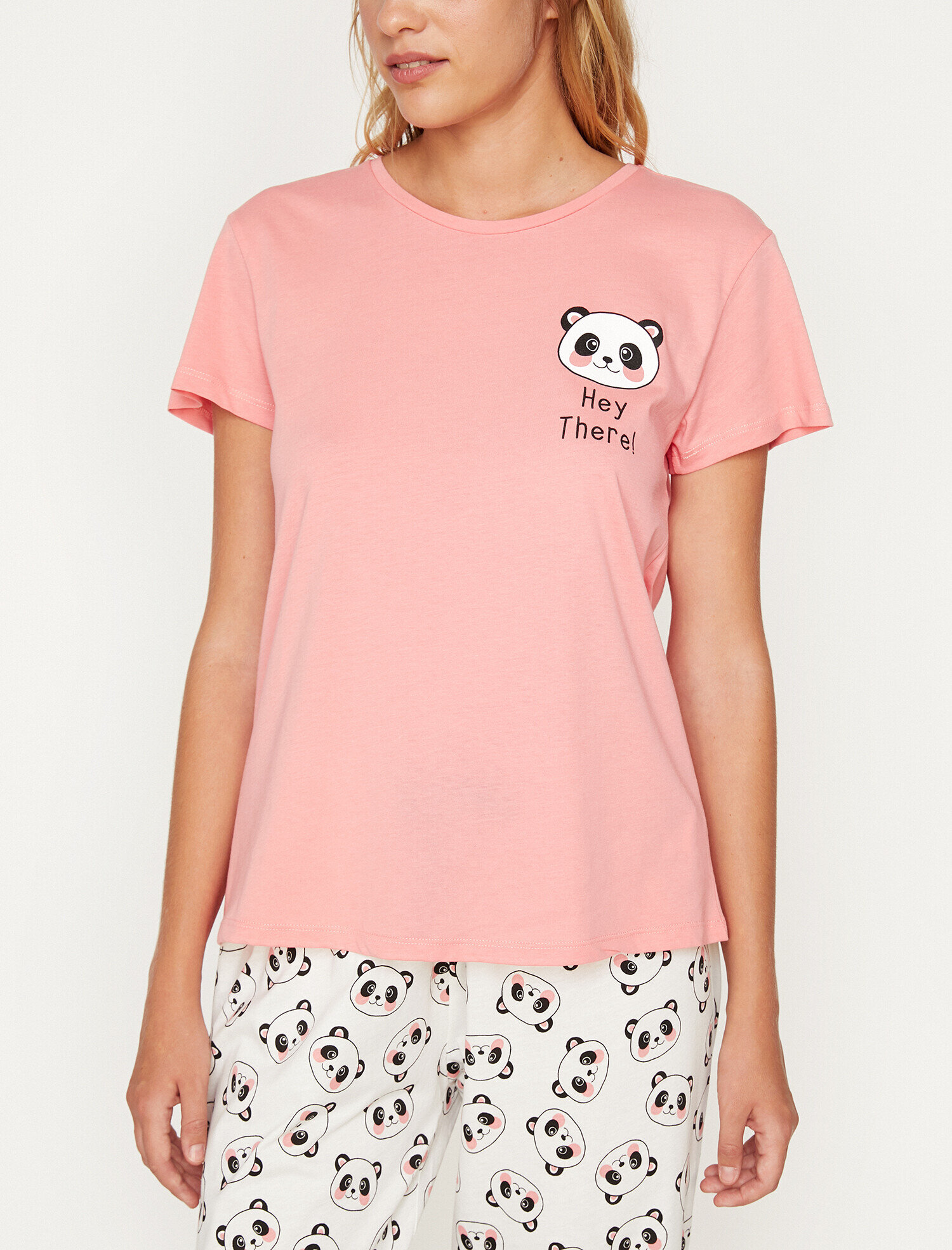 Ekru Bayan Baskili Pijama Takimi 9klk79075mk014 Koton