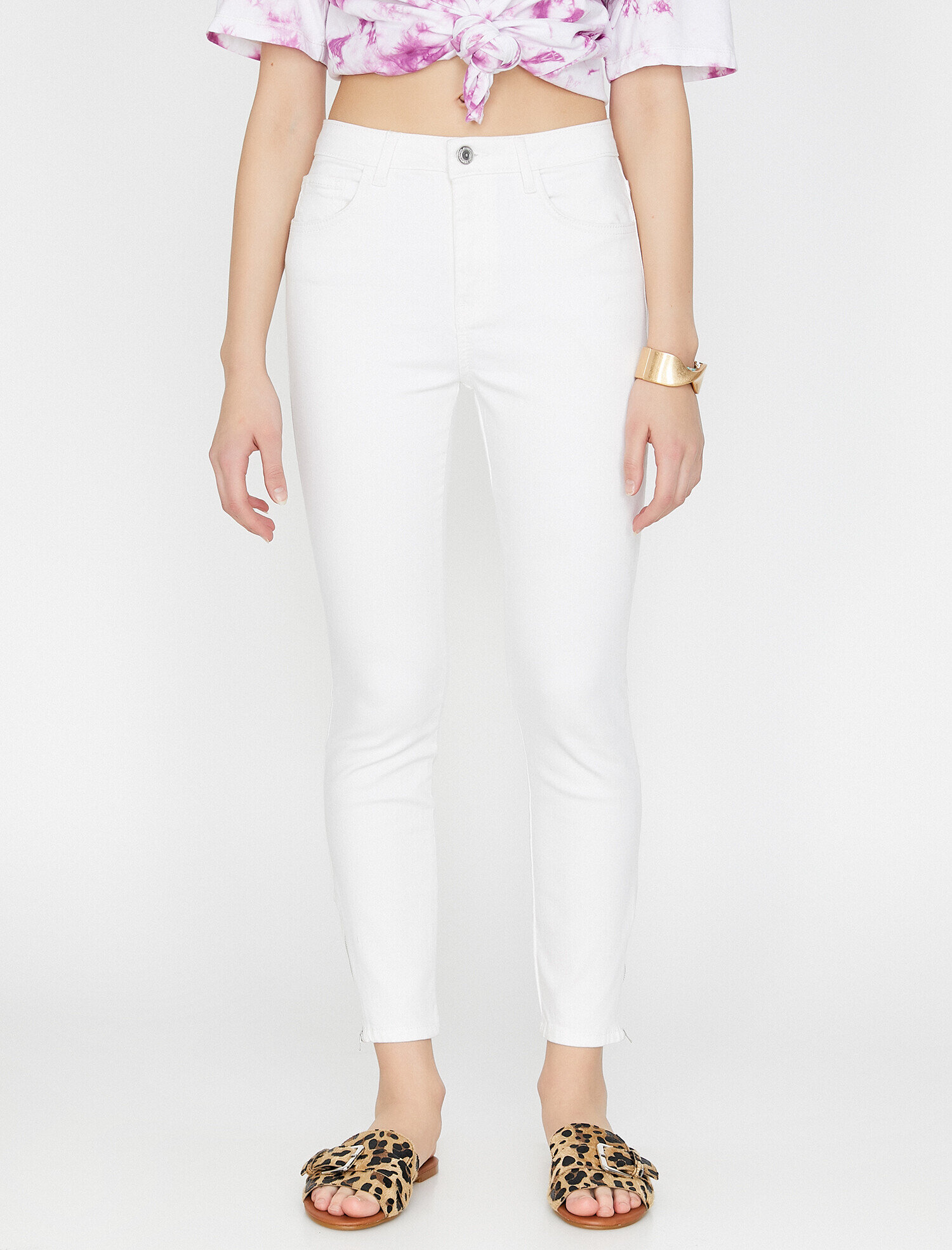Koton Kate Jean Pantolon - Beyaz. 4 Koton Kate Jean Pantolon - Beyaz. 4