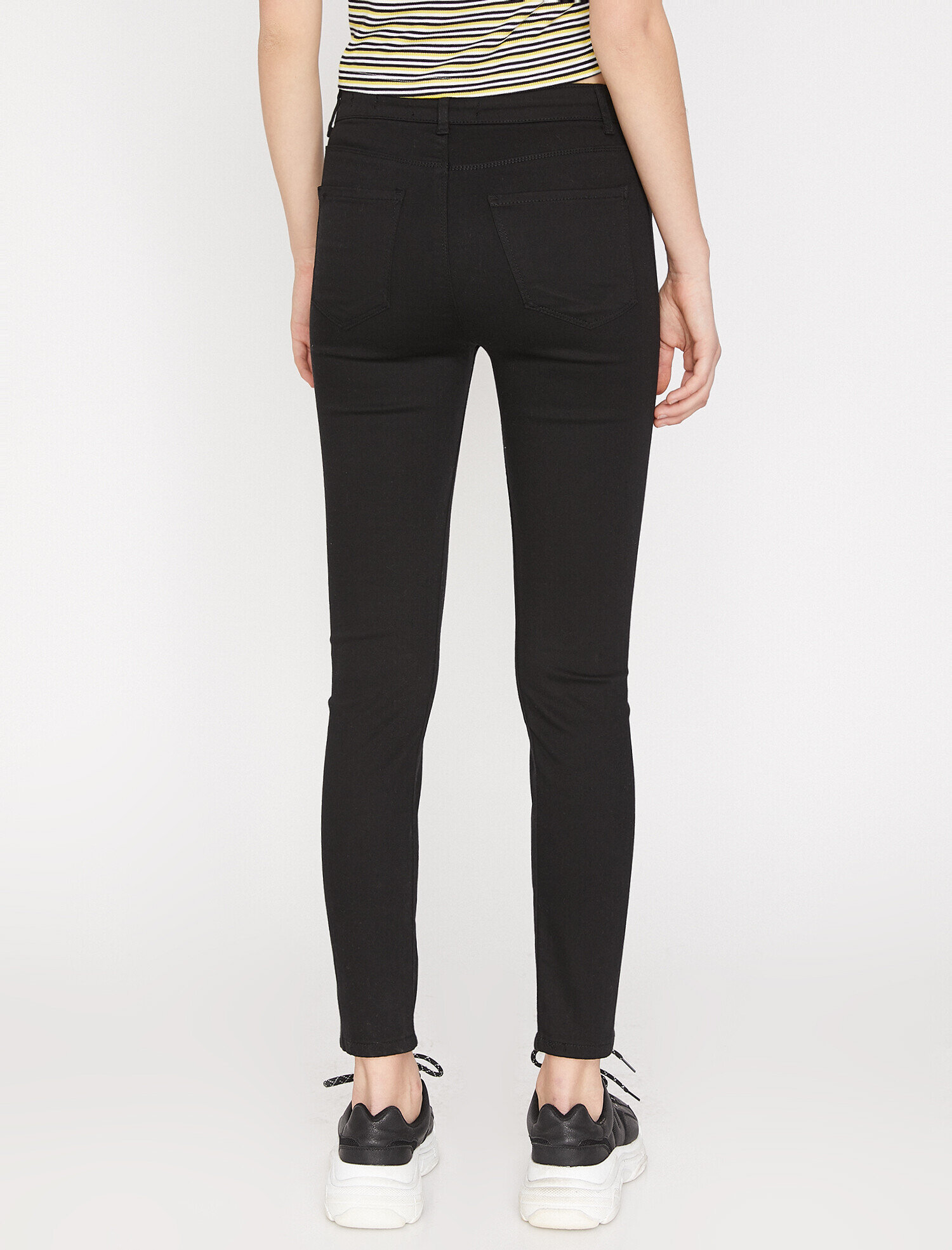 skinny fit black trousers women's