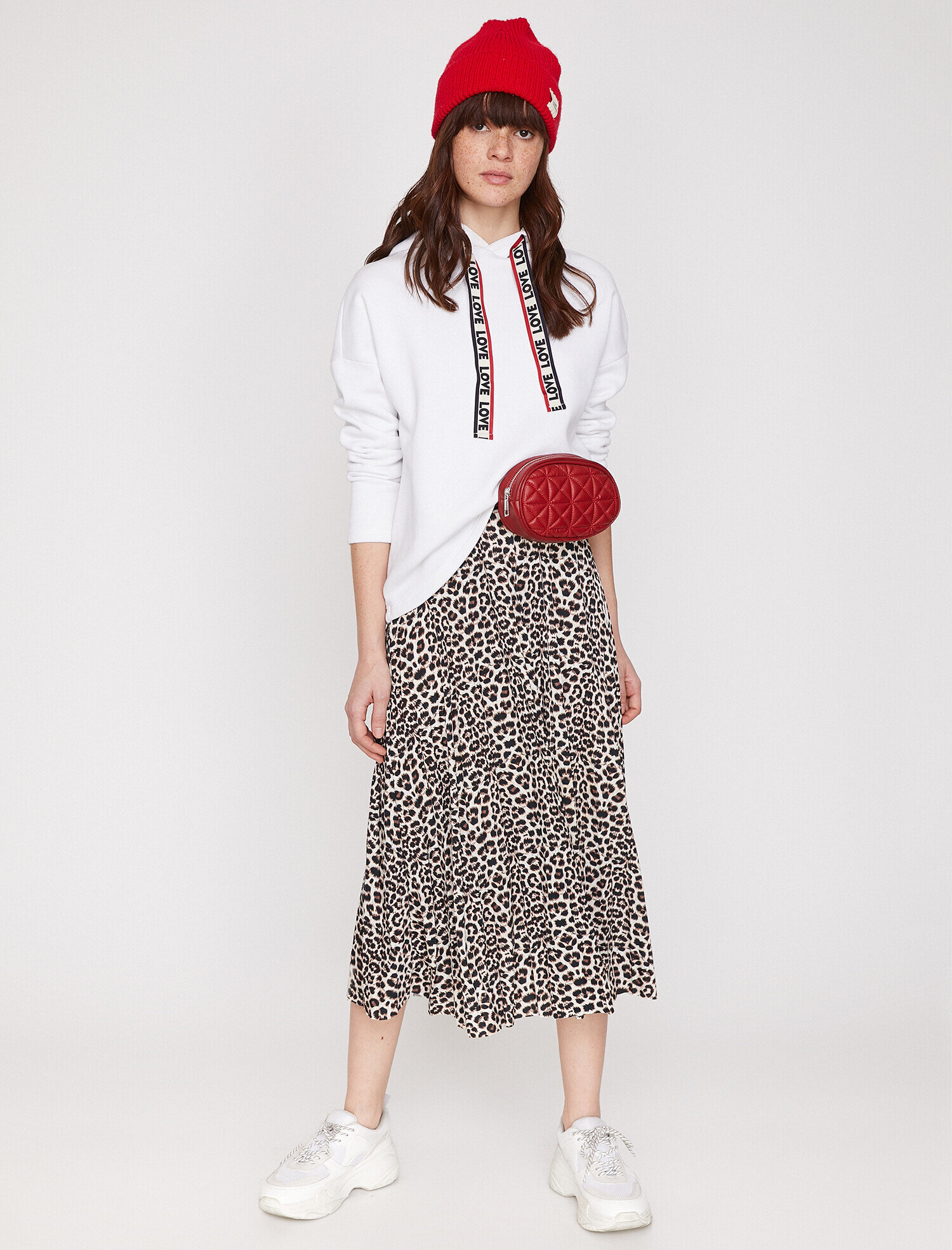 Ekru Bayan Leopar Desenli Etek 9yal78069ik45e Koton