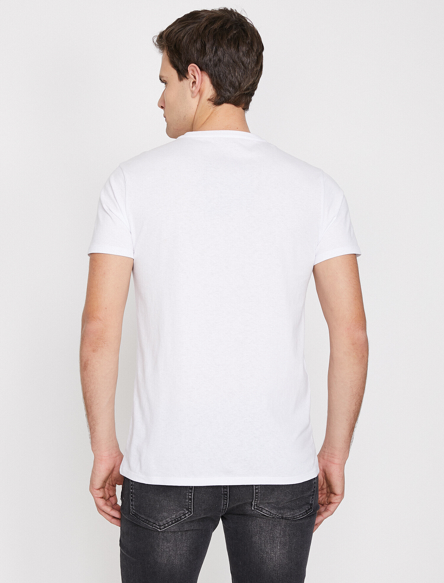 White Men Letter Printed T Shirt 9yam11793kk000 Koton