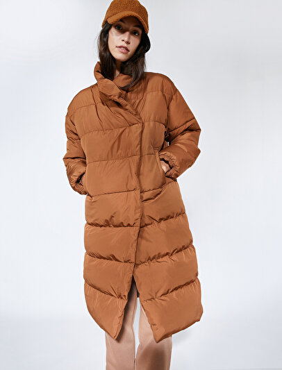 long brown down coat