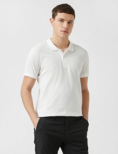 polo neck t shirt white